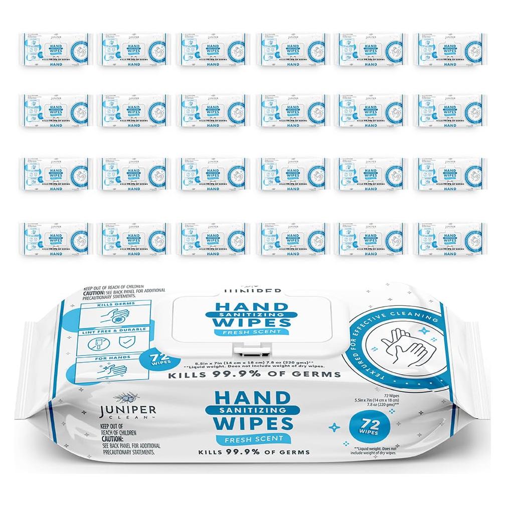 Toallitas Desinfectantes para Manos Juniper CLEAN 1728 Pzs