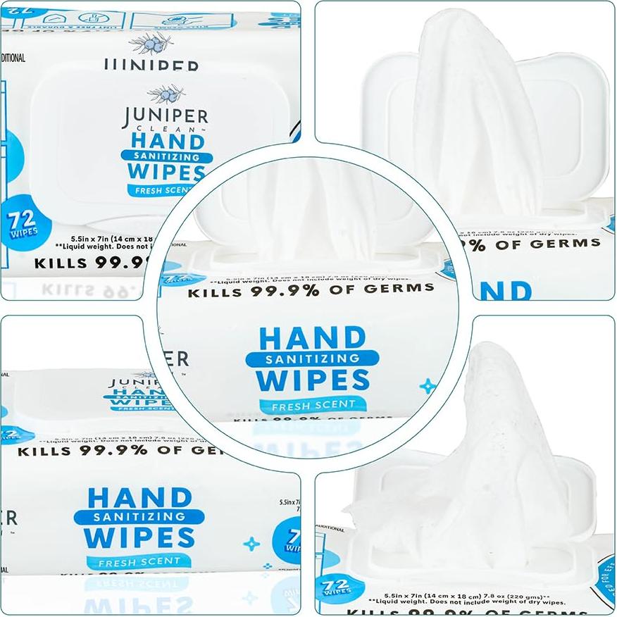 Toallitas Desinfectantes para Manos Juniper CLEAN 1728 Pzs