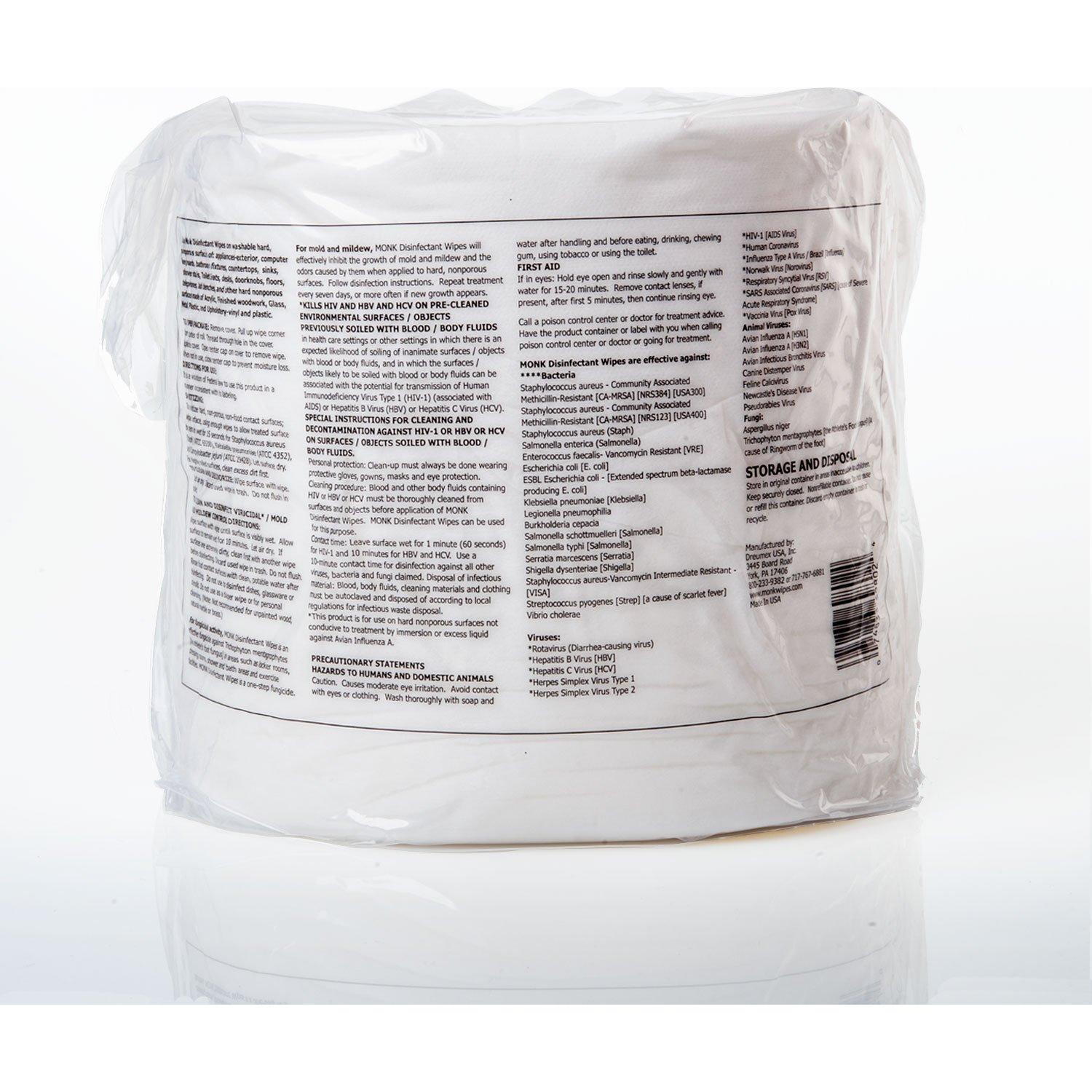 Toallitas Desinfectantes Monk 800ct - Paquete de 4 Rollos