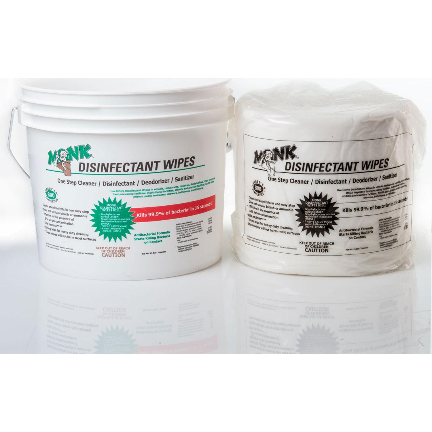 Toallitas Desinfectantes Monk 800ct - Paquete de 4 Rollos