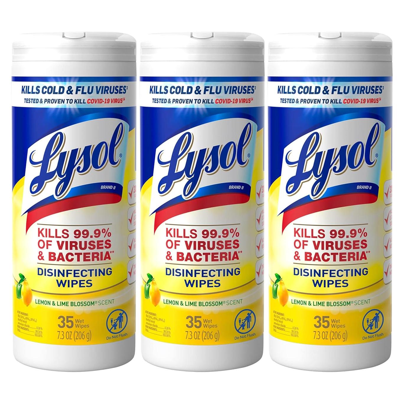 Toallitas Desinfectantes Lysol 105 Unidades Flor de Limón