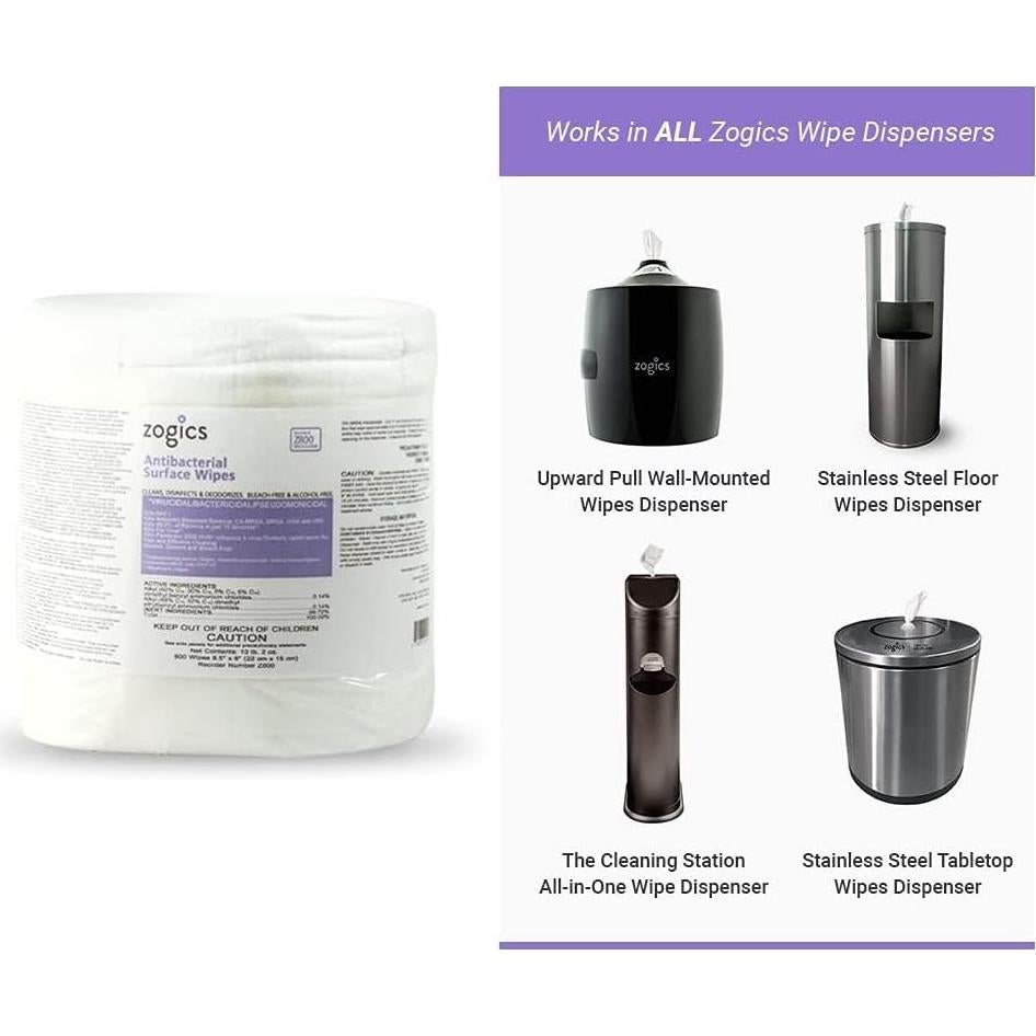 Toallitas Antibacteriales Zogics - 3200 Toallitas Desinfectantes