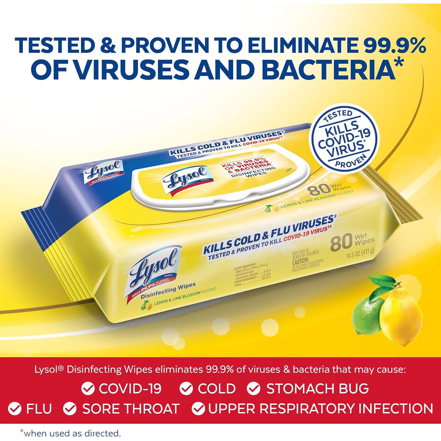 Toallitas Desinfectantes Lysol 320 Unidades Multi-Superficie