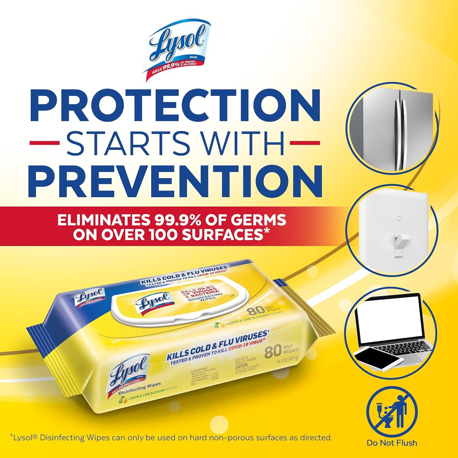 Toallitas Desinfectantes Lysol 320 Unidades Multi-Superficie