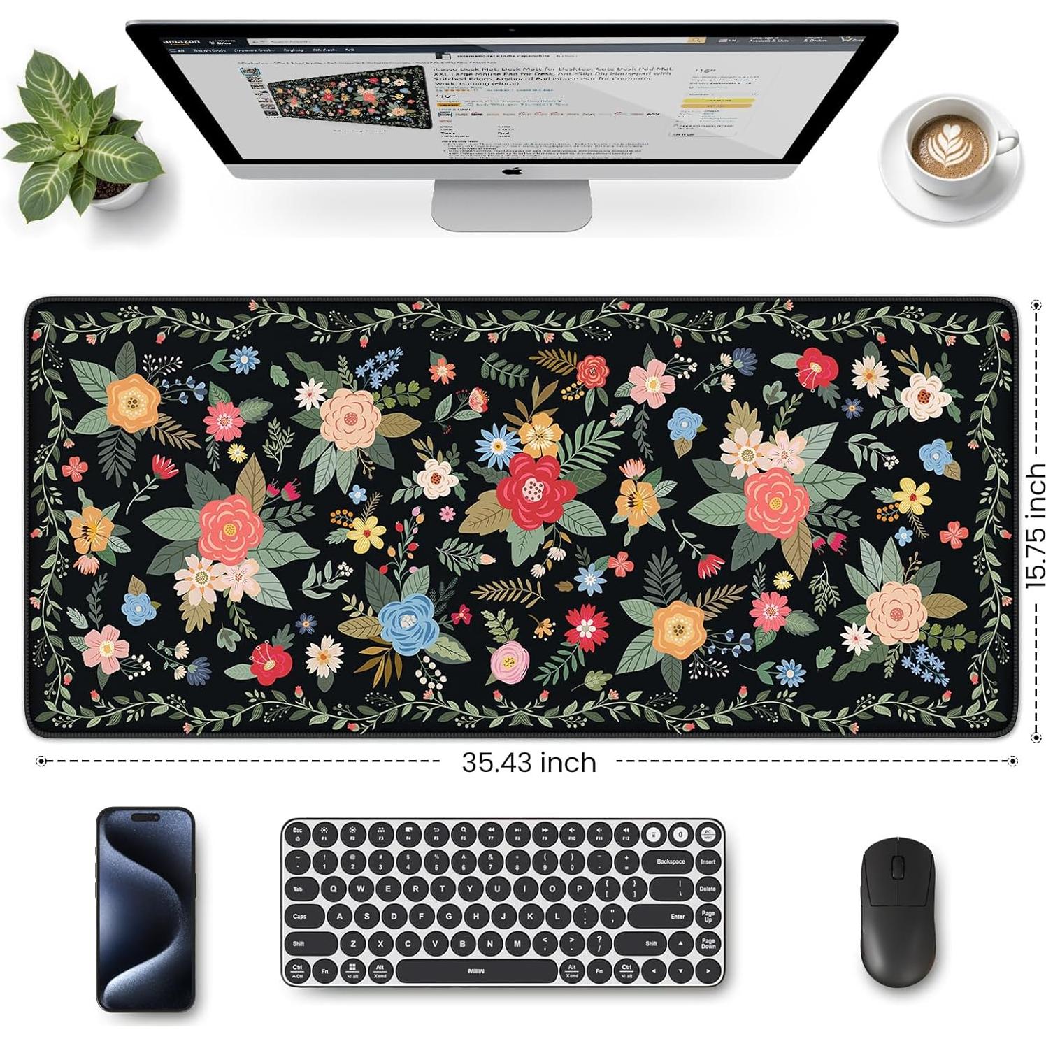 Alfombrilla de Escritorio HAOCOO Grande Antideslizante 90x40cm