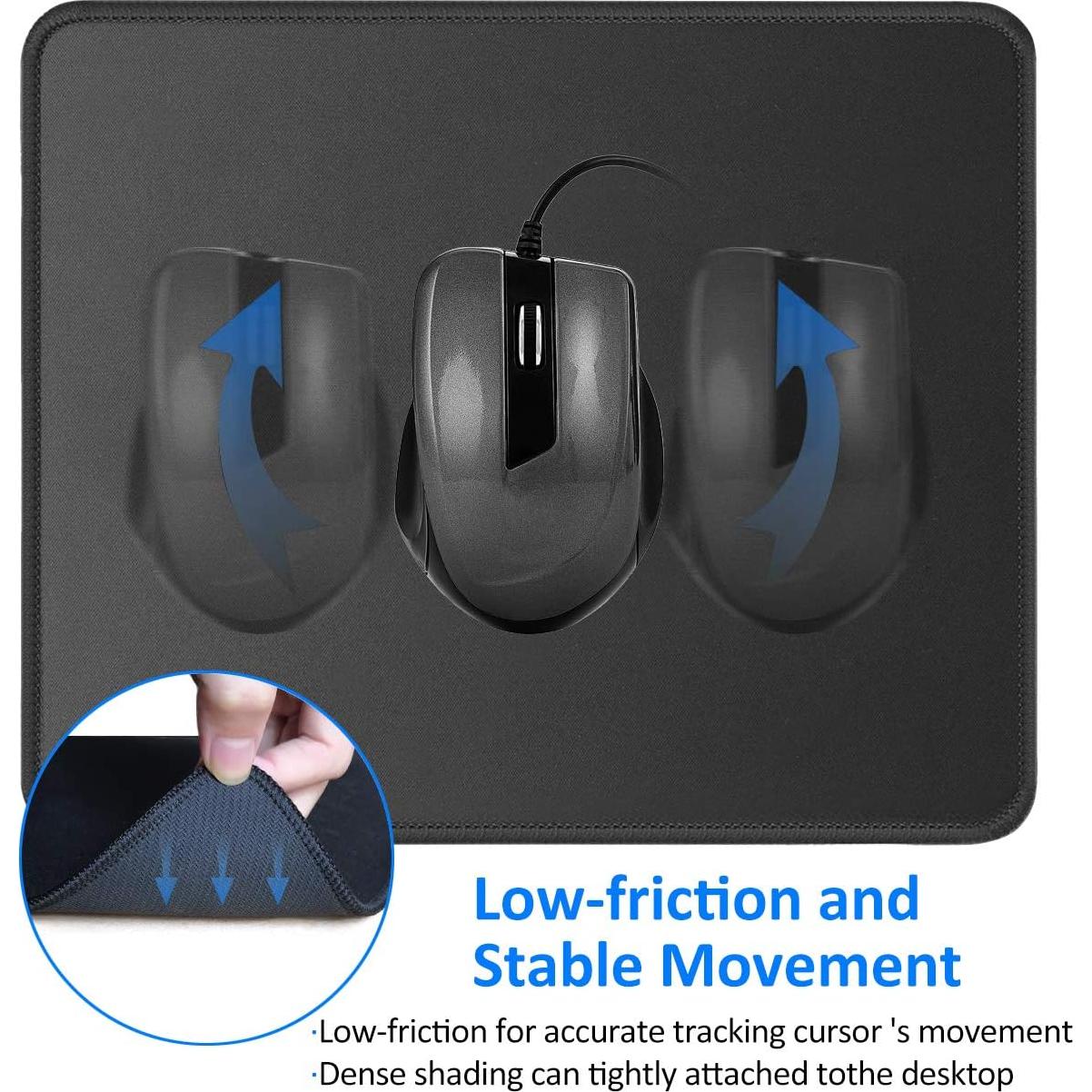 Alfombrilla de Ratón JIKIOU Antideslizante 25.9x21.1 cm Negra