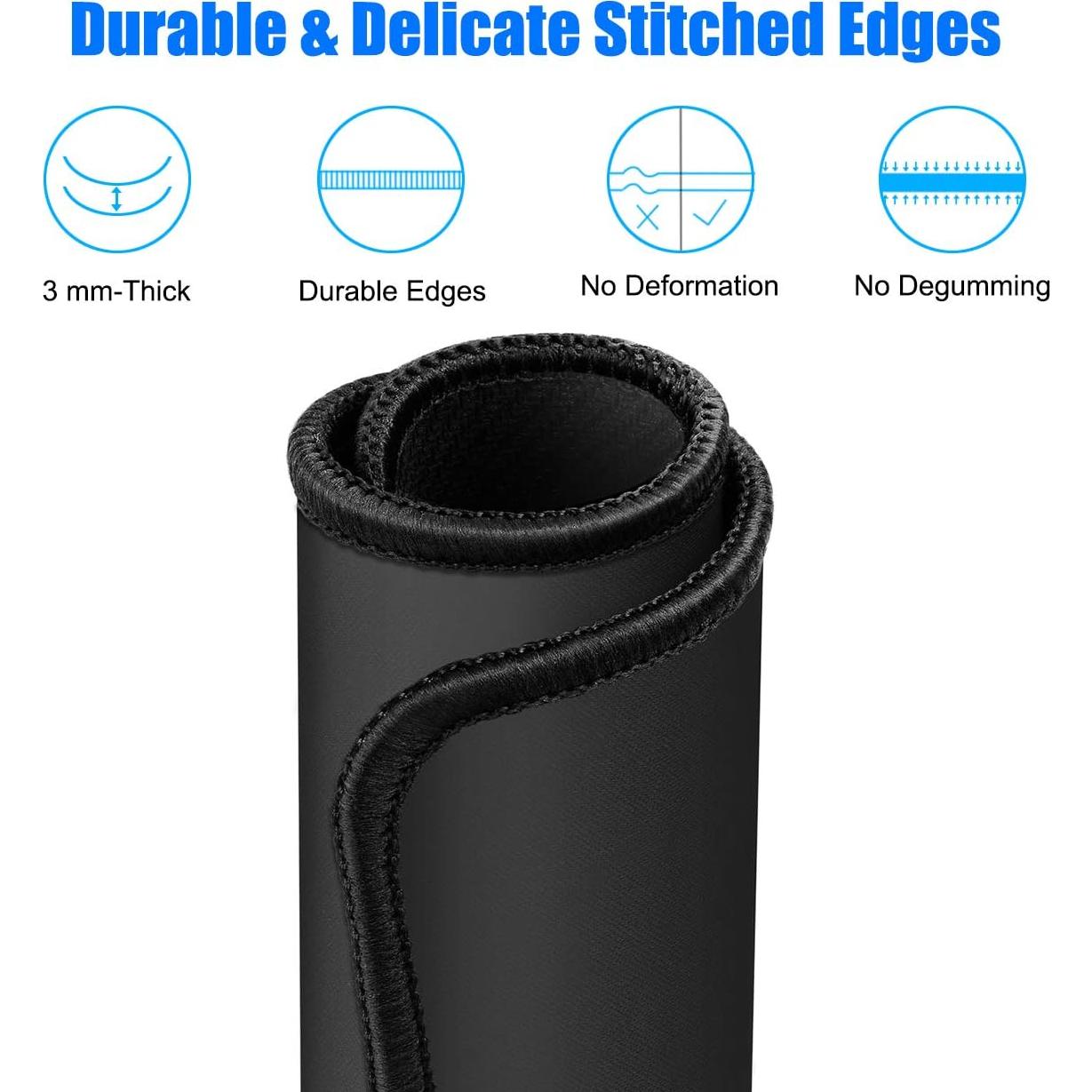 Alfombrilla de Ratón JIKIOU Antideslizante 25.9x21.1 cm Negra