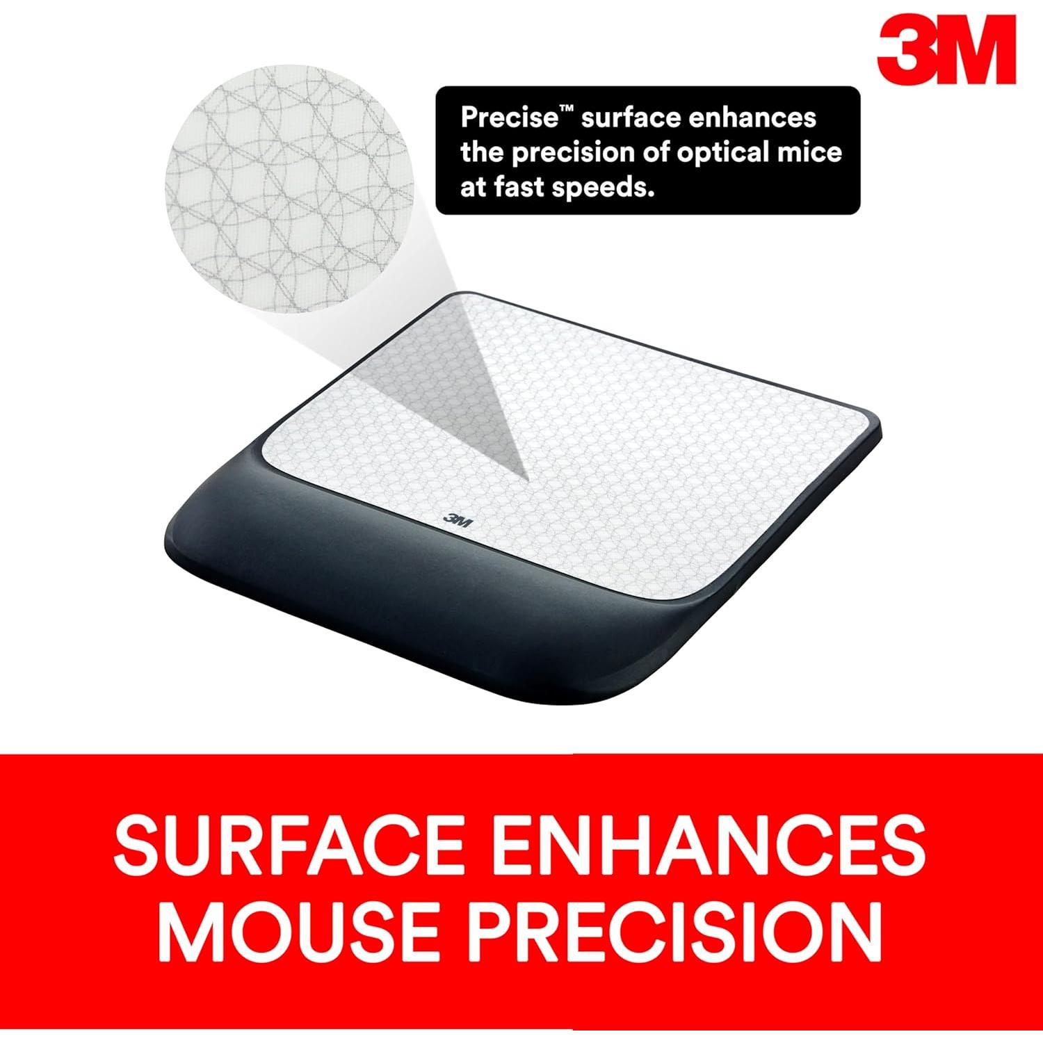 Alfombrilla de Ratón 3M MW85B con Reposamuñecas de Gel Negra