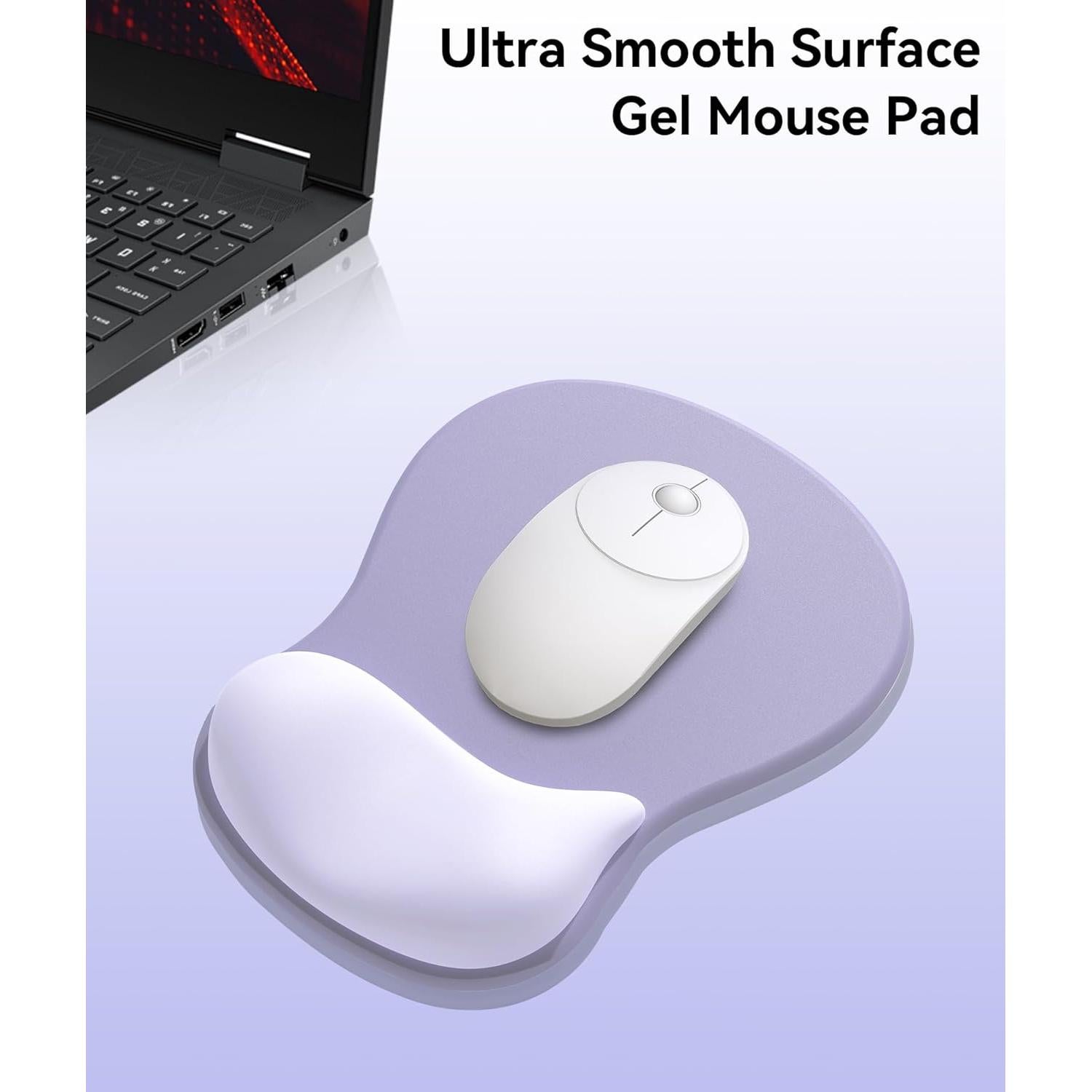 Almohadilla para Mouse Ergonómica eulps con Reposamuñecas Gel Púrpura