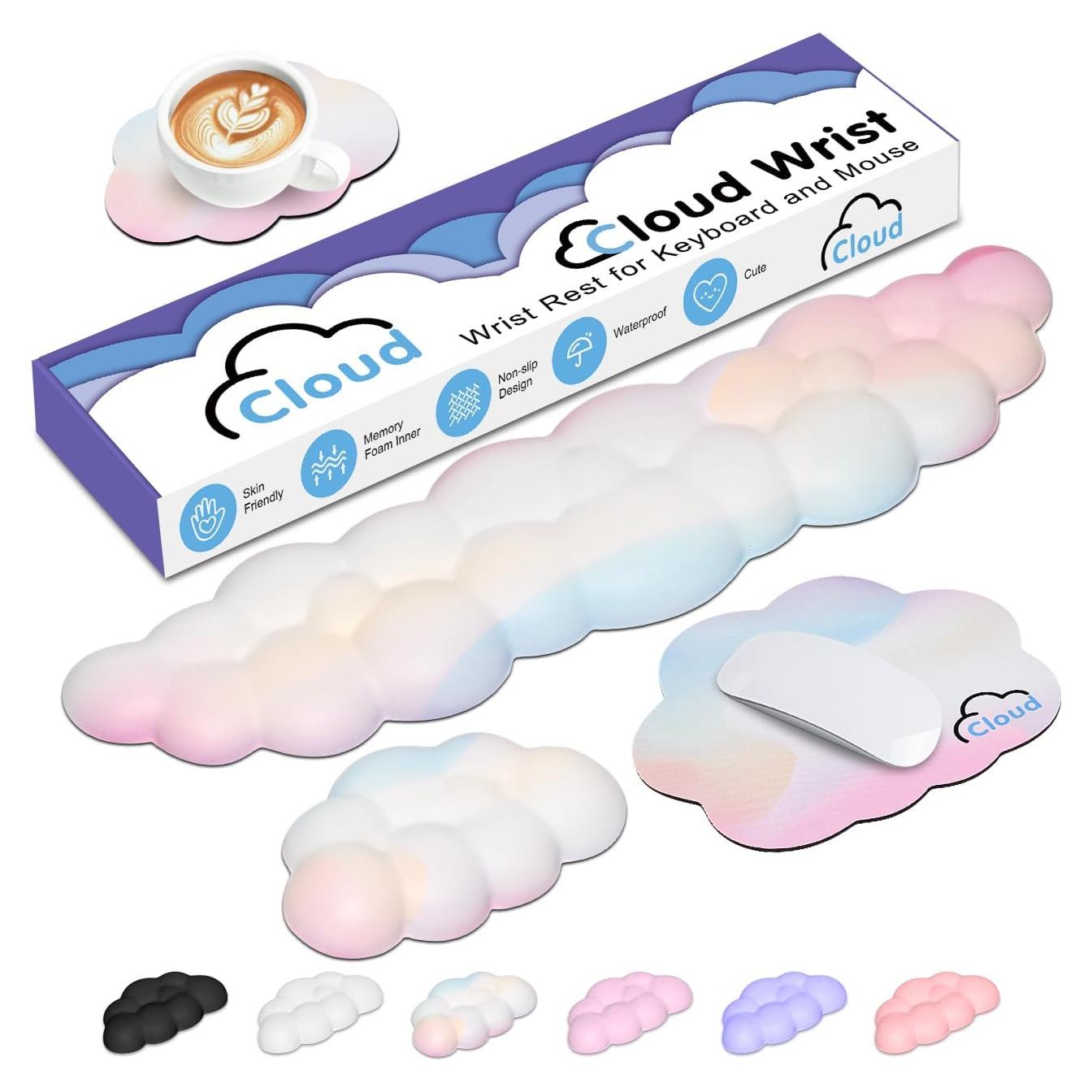 Reposamuñecas Ergonómico YAMJUG Nube Arcoíris con Base Antideslizante