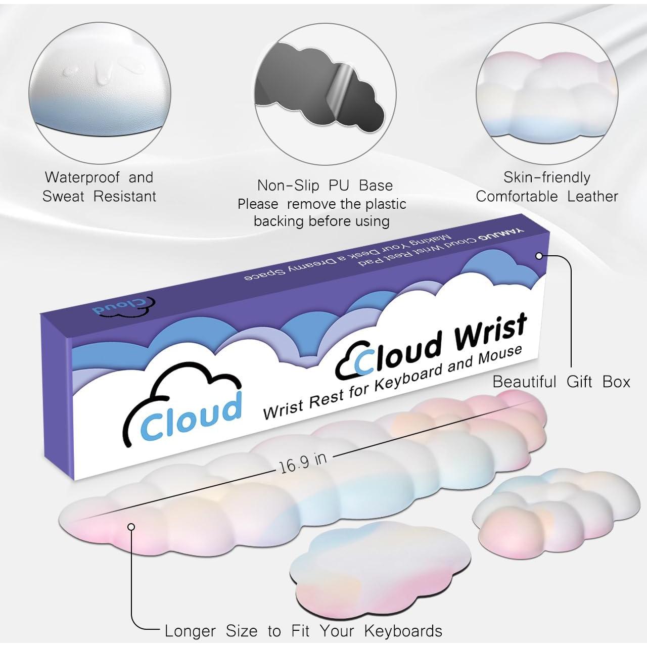 Reposamuñecas Ergonómico YAMJUG Nube Arcoíris con Base Antideslizante