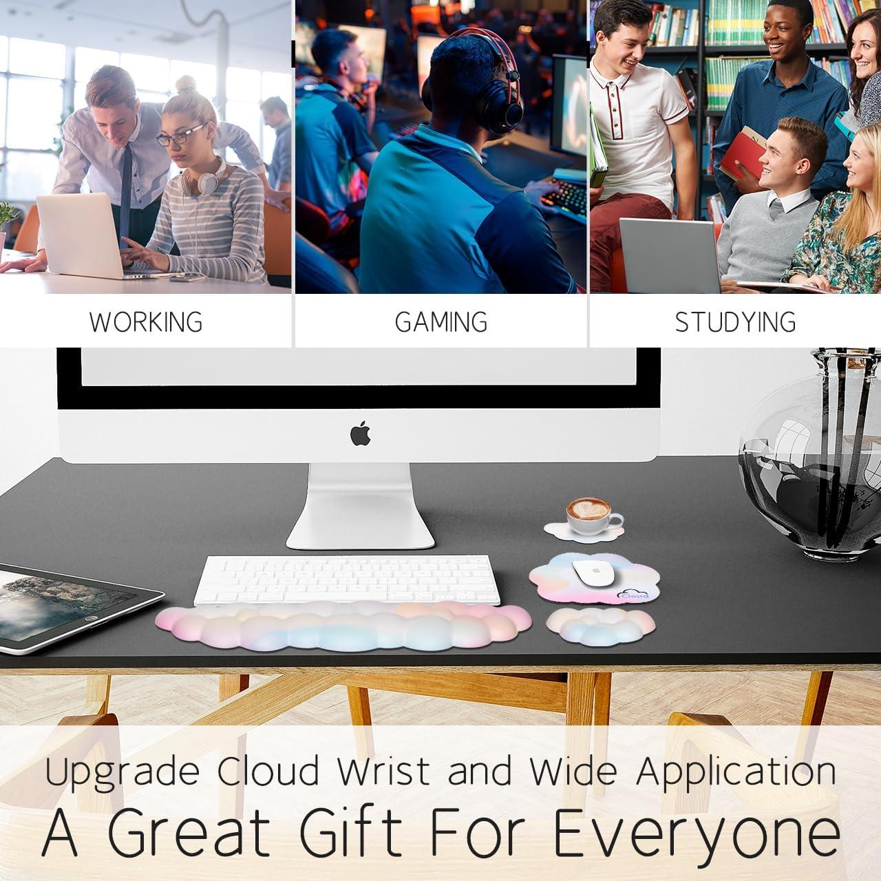 Reposamuñecas Ergonómico YAMJUG Nube Arcoíris con Base Antideslizante