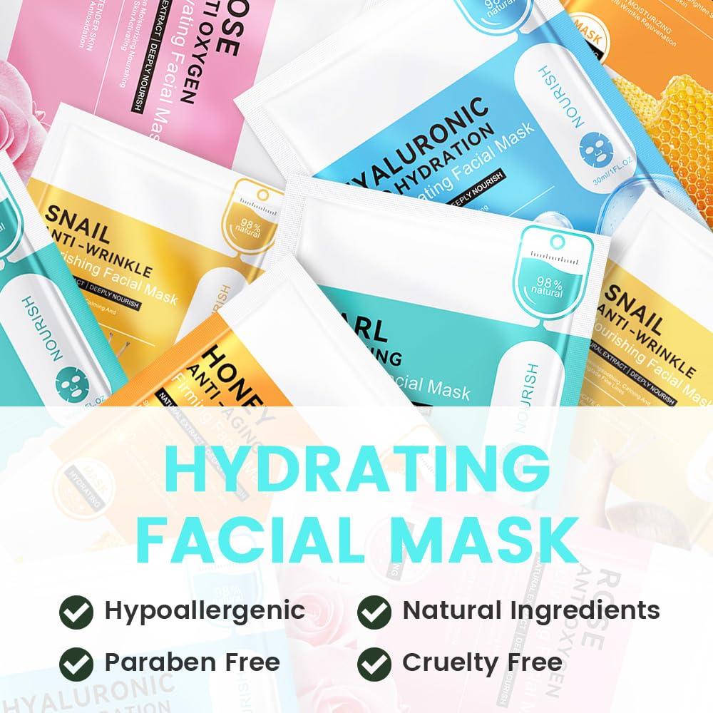 Máscara Facial Hidratante CAKAILA - Paquete de 10 Piezas