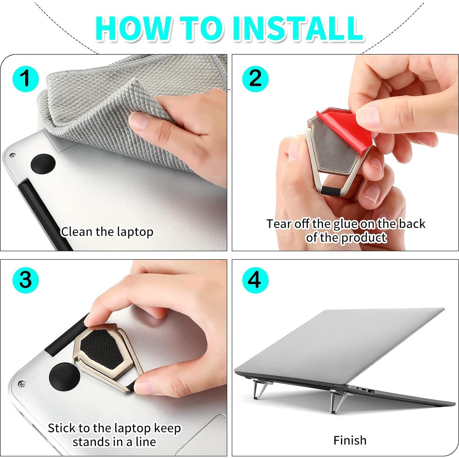 Soporte de Teclado Plegable Konohan de Aluminio 4 Piezas Plata