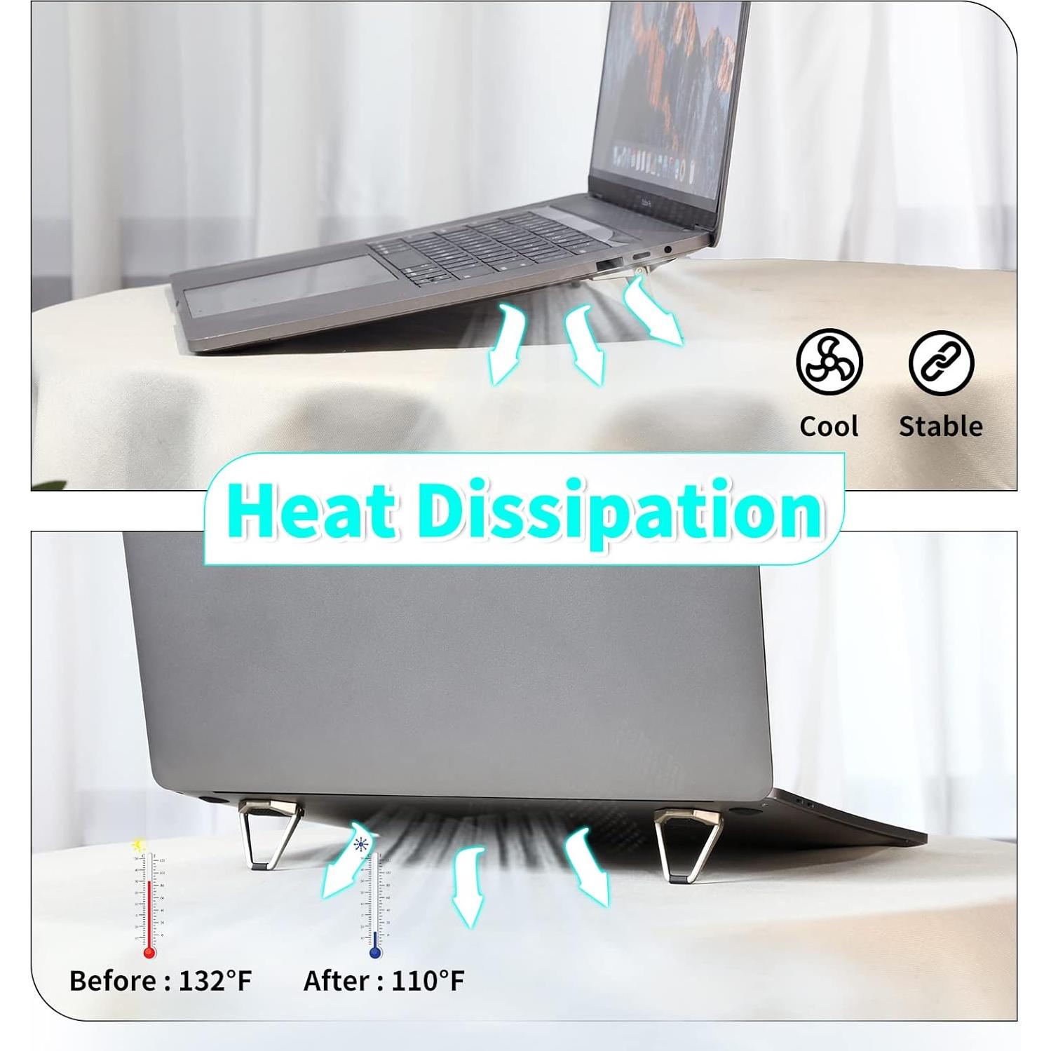 Soporte de Teclado Plegable Konohan de Aluminio 4 Piezas Plata