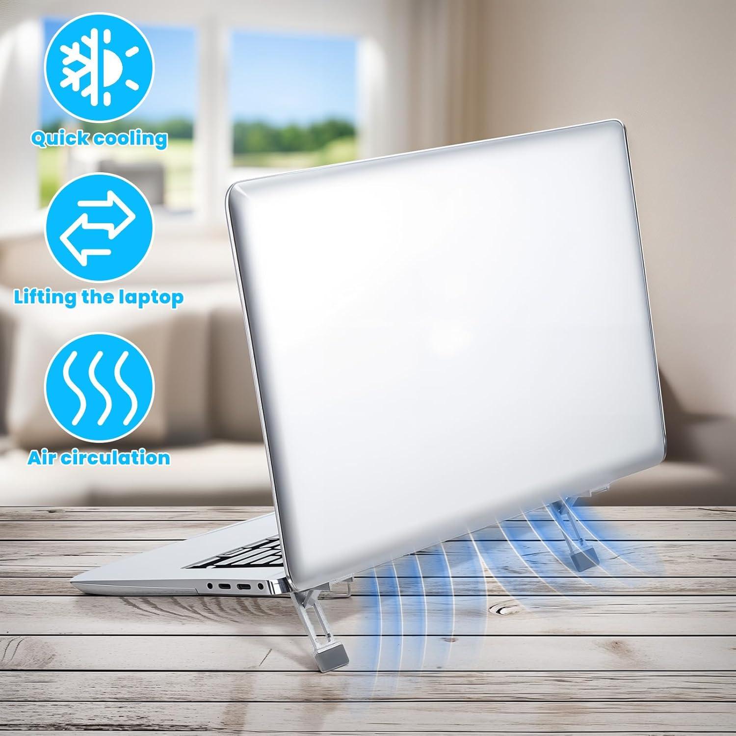 Soporte de Laptop Mini AOZUO Plata Plegable 3 Niveles Ajustables