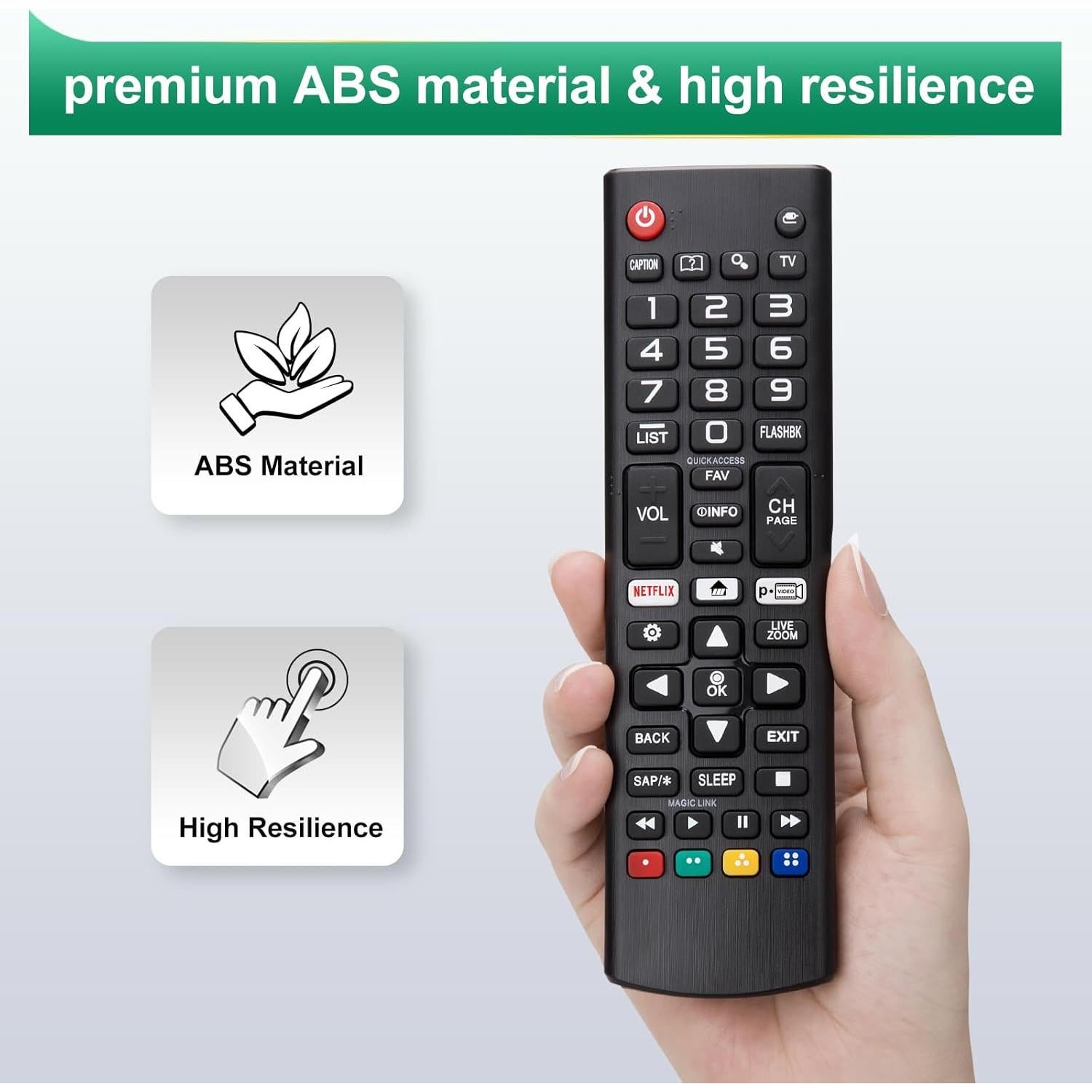 Control Remoto Universal LOUTOC para TV LG AKB75095307 - Acceso Directo a Netflix y Prime Video