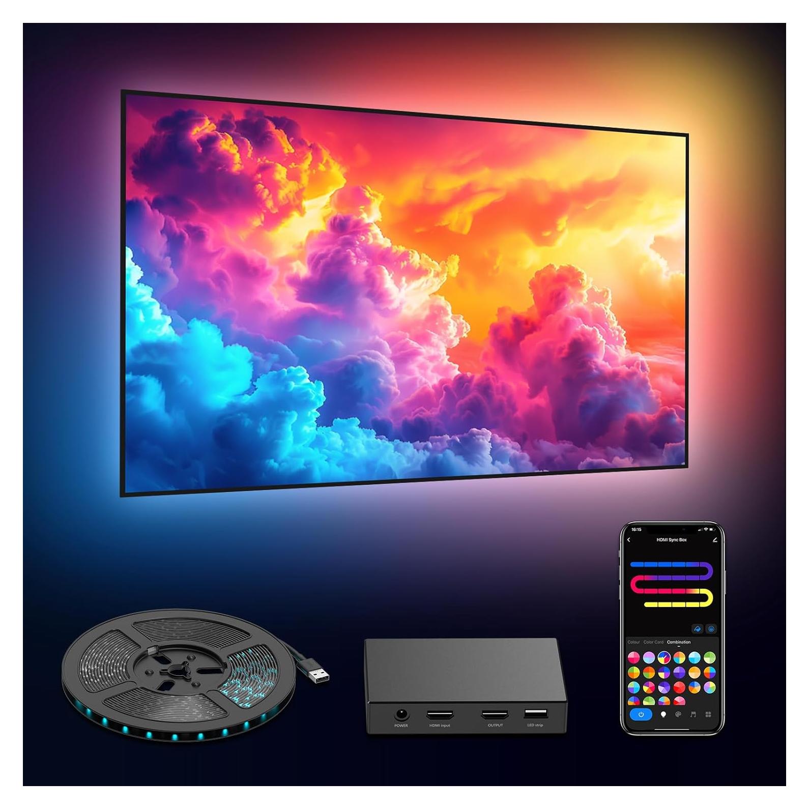 Iluminación LED para TV de 55-65" de deerdance con HDMI 4K