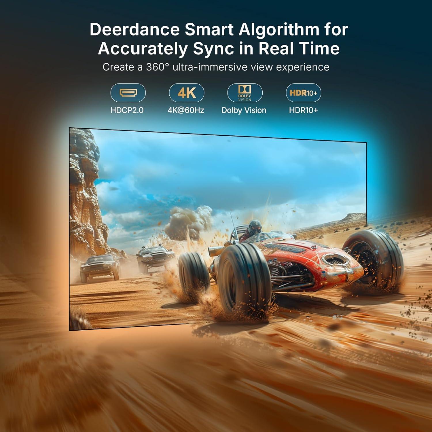 Iluminación LED para TV de 55-65" de deerdance con HDMI 4K