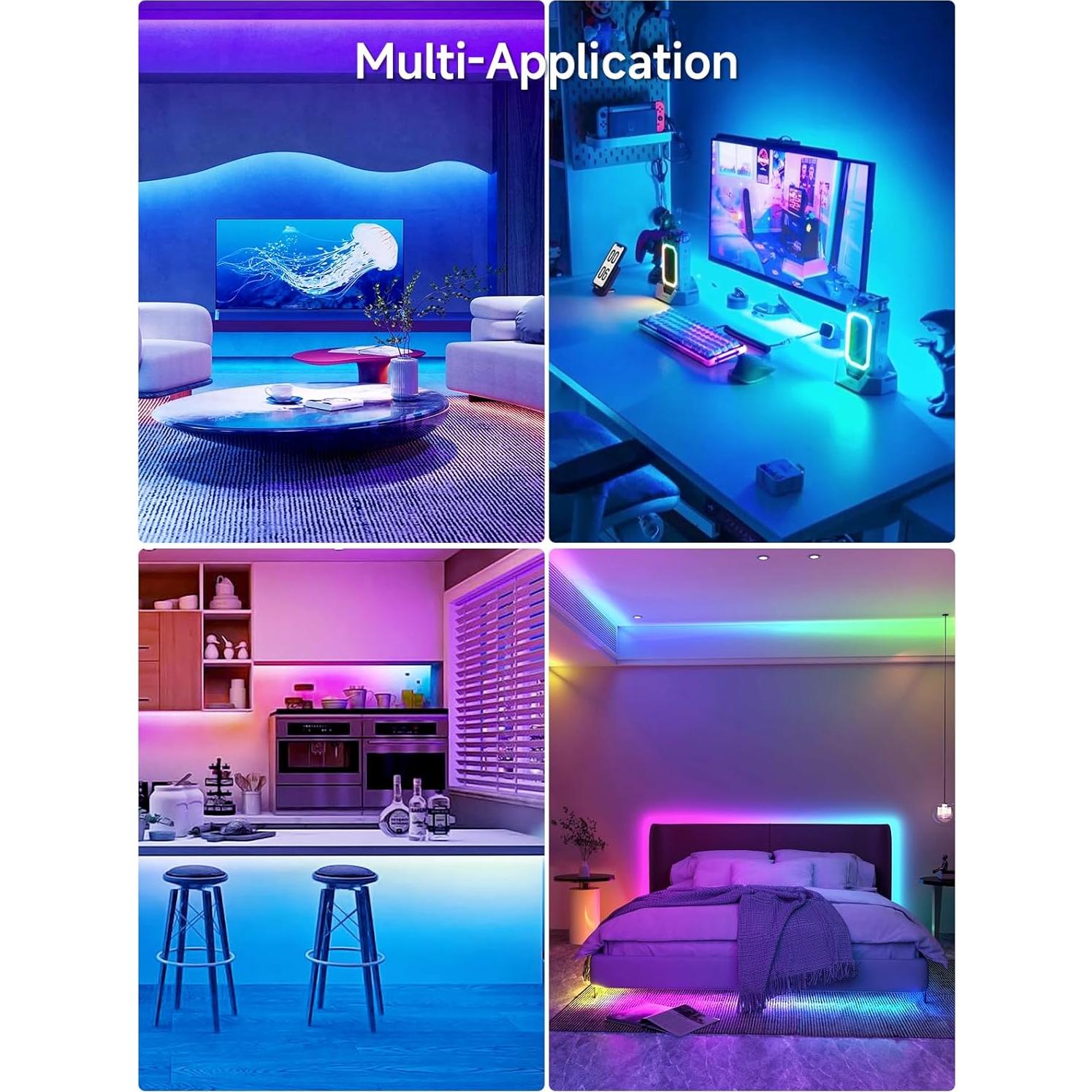 Luces LED RGB KANTUTOE 5m para TV 114-191cm Control APP