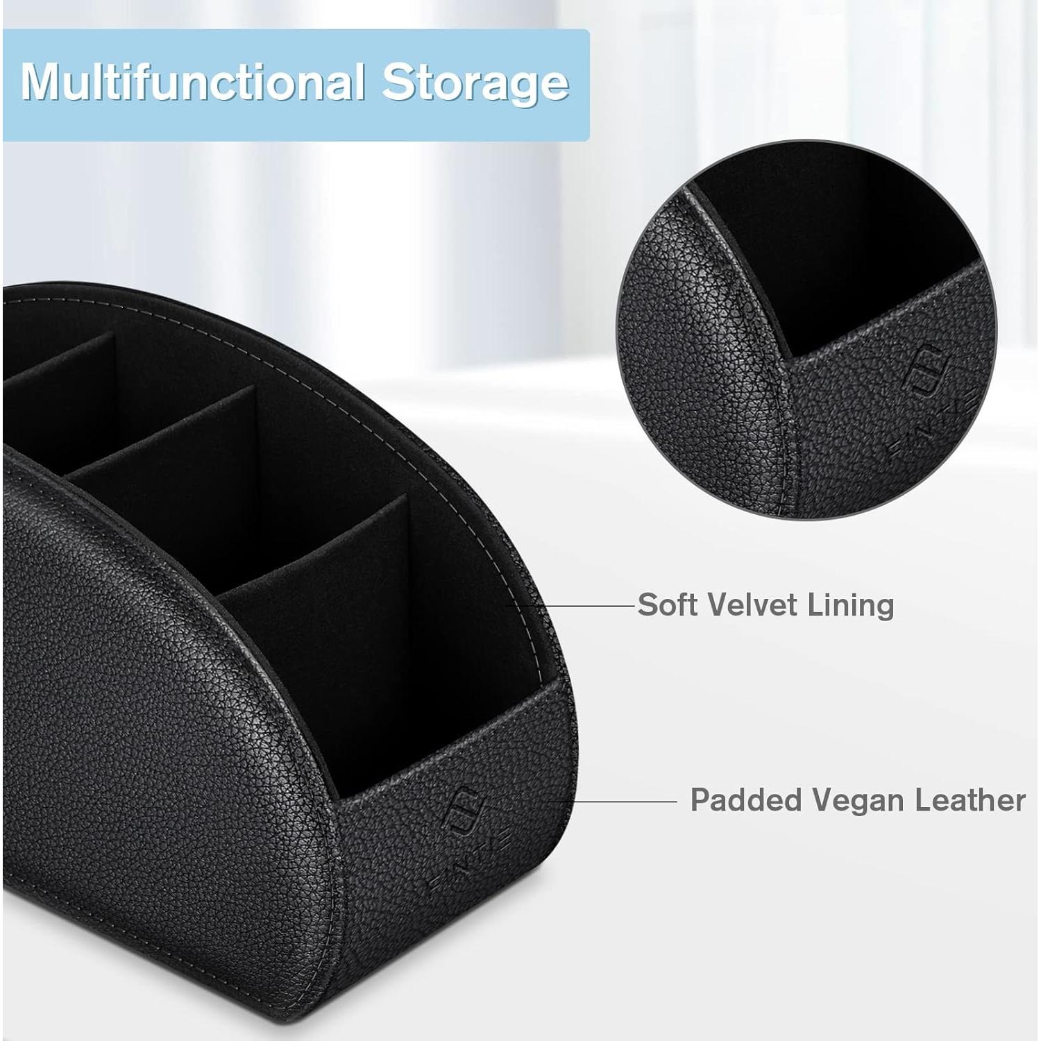 Organizador de Escritorio Fintie 5 Compartimentos Cuero Vegano Negro