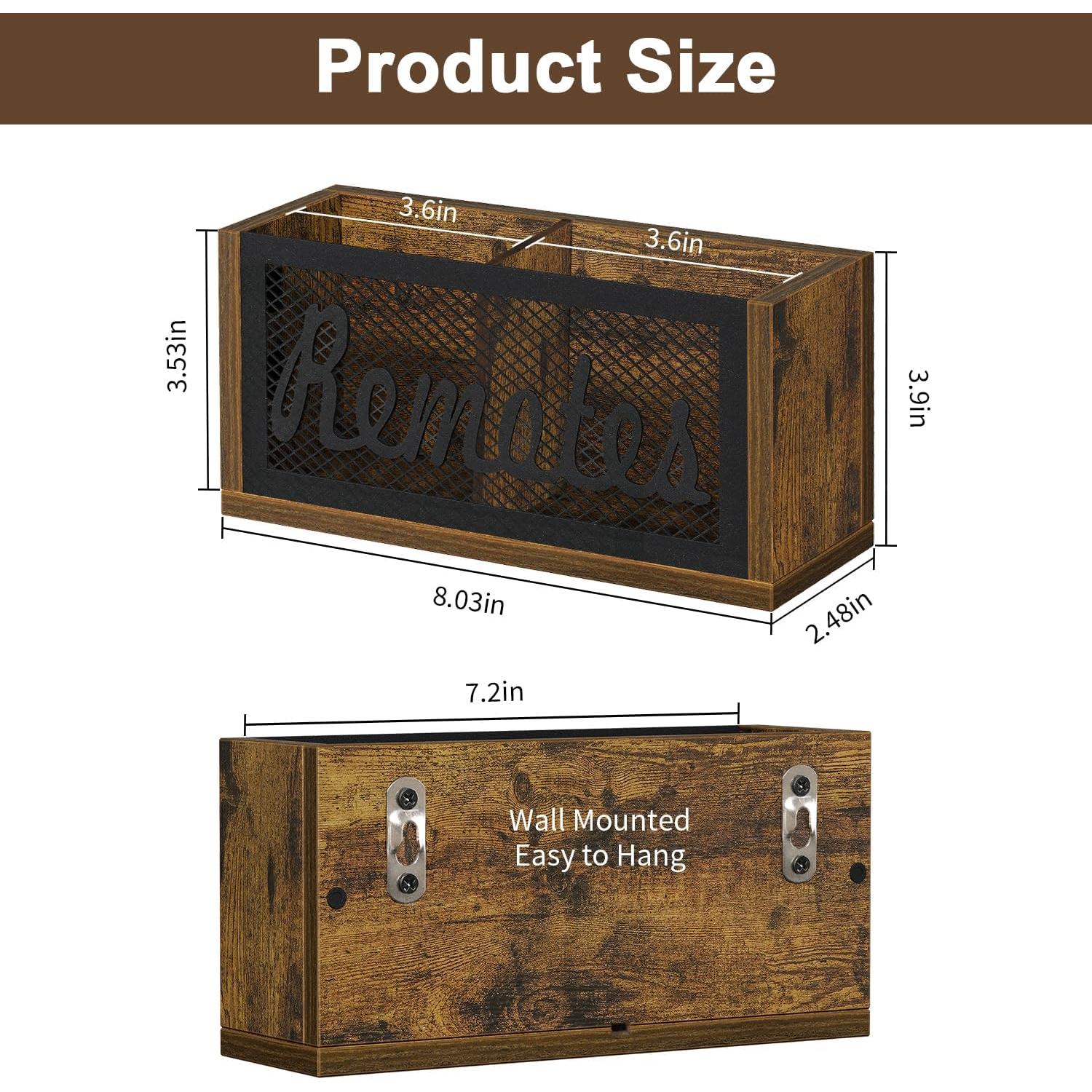 Soporte de Control Remoto YINMIT Marrón Vintage 20.4x6.3x9.9 cm