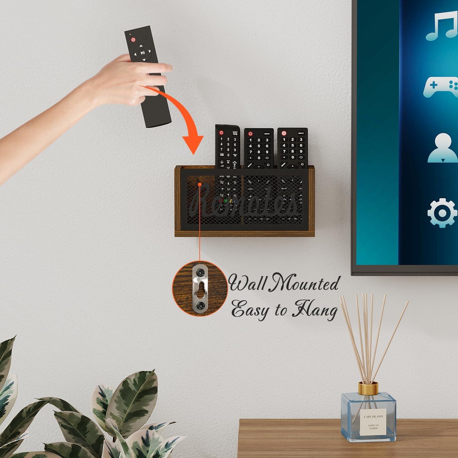 Soporte de Control Remoto YINMIT Marrón Vintage 20.4x6.3x9.9 cm