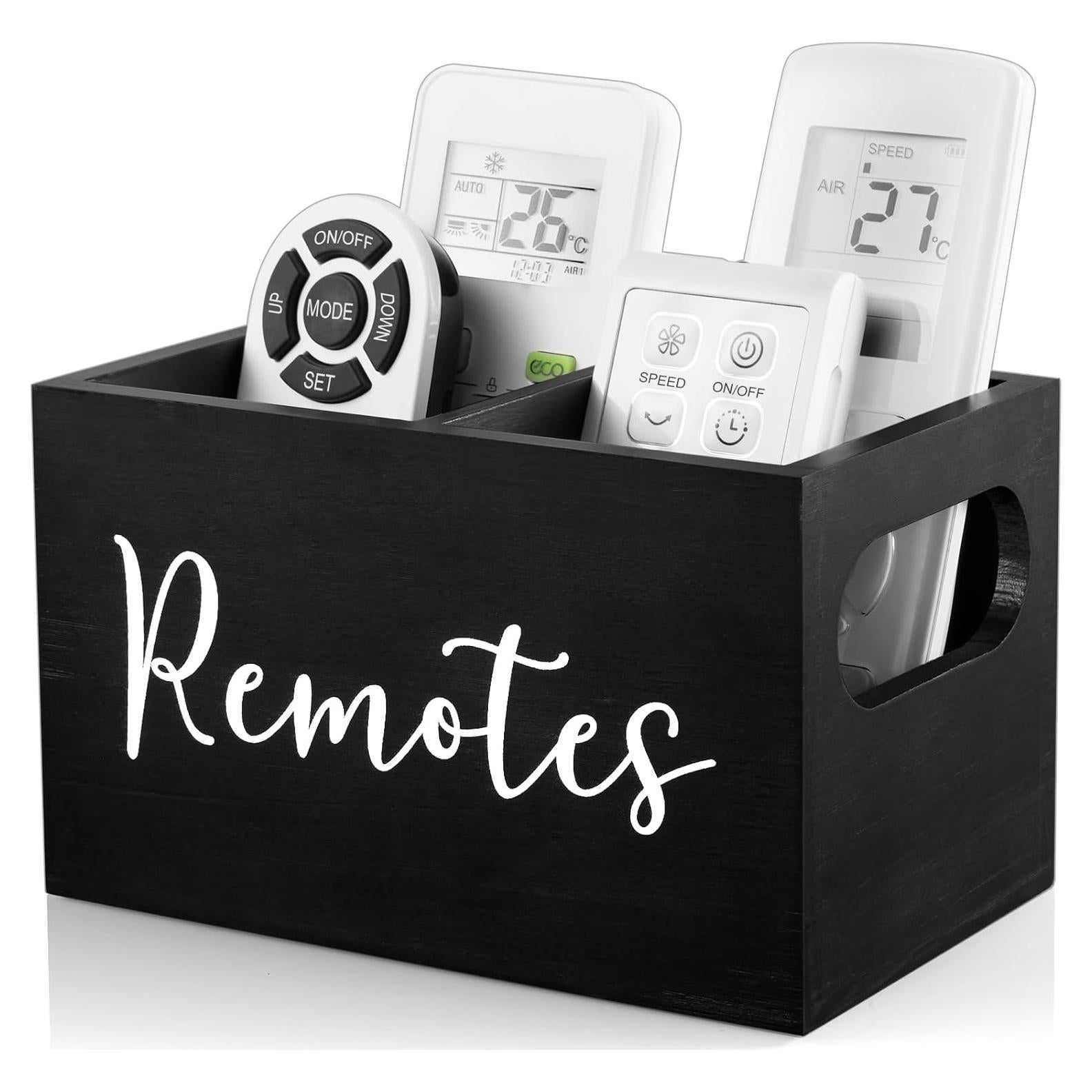 Soporte de Control Remoto DRASTAR Negro 2 Compartimentos Madera