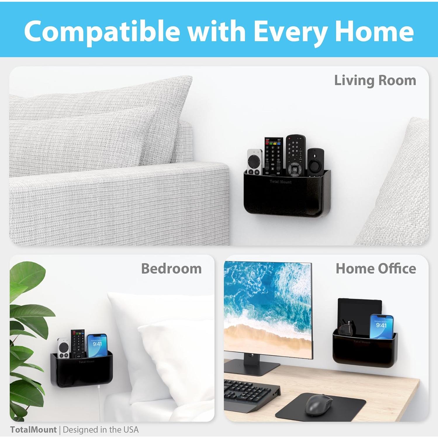 Soporte de Control Remoto TotalMount Negro Premium para 4 Controles