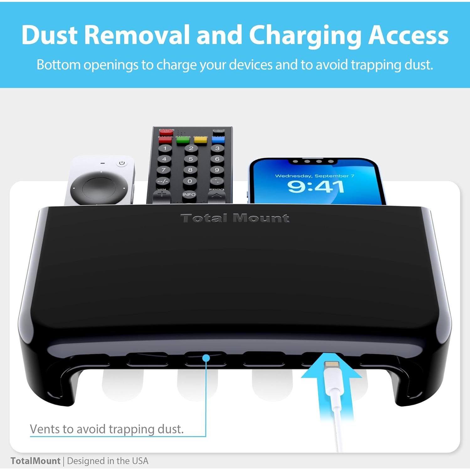 Soporte de Control Remoto TotalMount Negro Premium para 4 Controles
