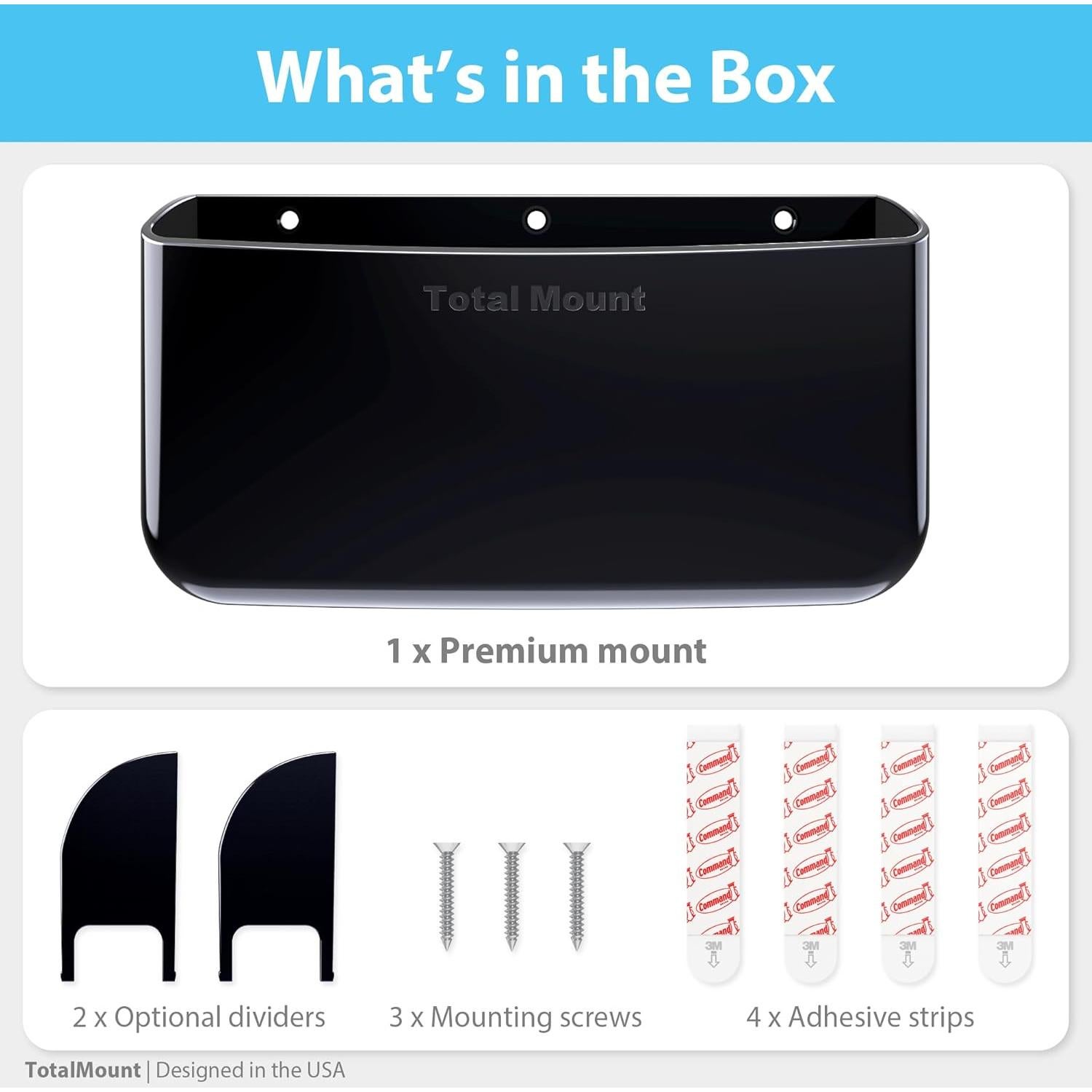 Soporte de Control Remoto TotalMount Negro Premium para 4 Controles