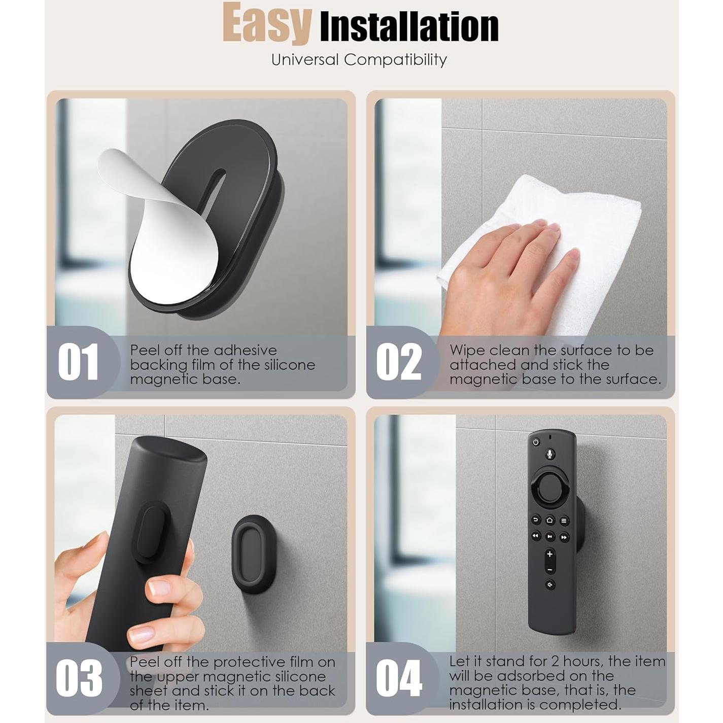 Soporte Magnético para Control Remoto Nearockle 5 Piezas Negro
