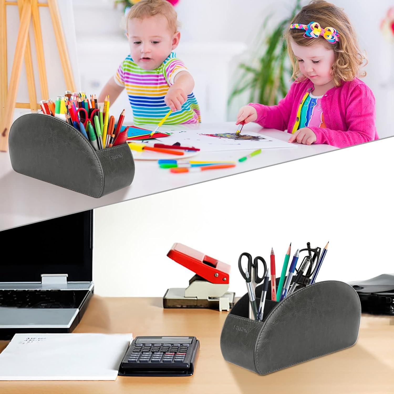 Soporte Organizador para Control Remoto SITHON - 5 Compartimentos, Cuero PU Negro