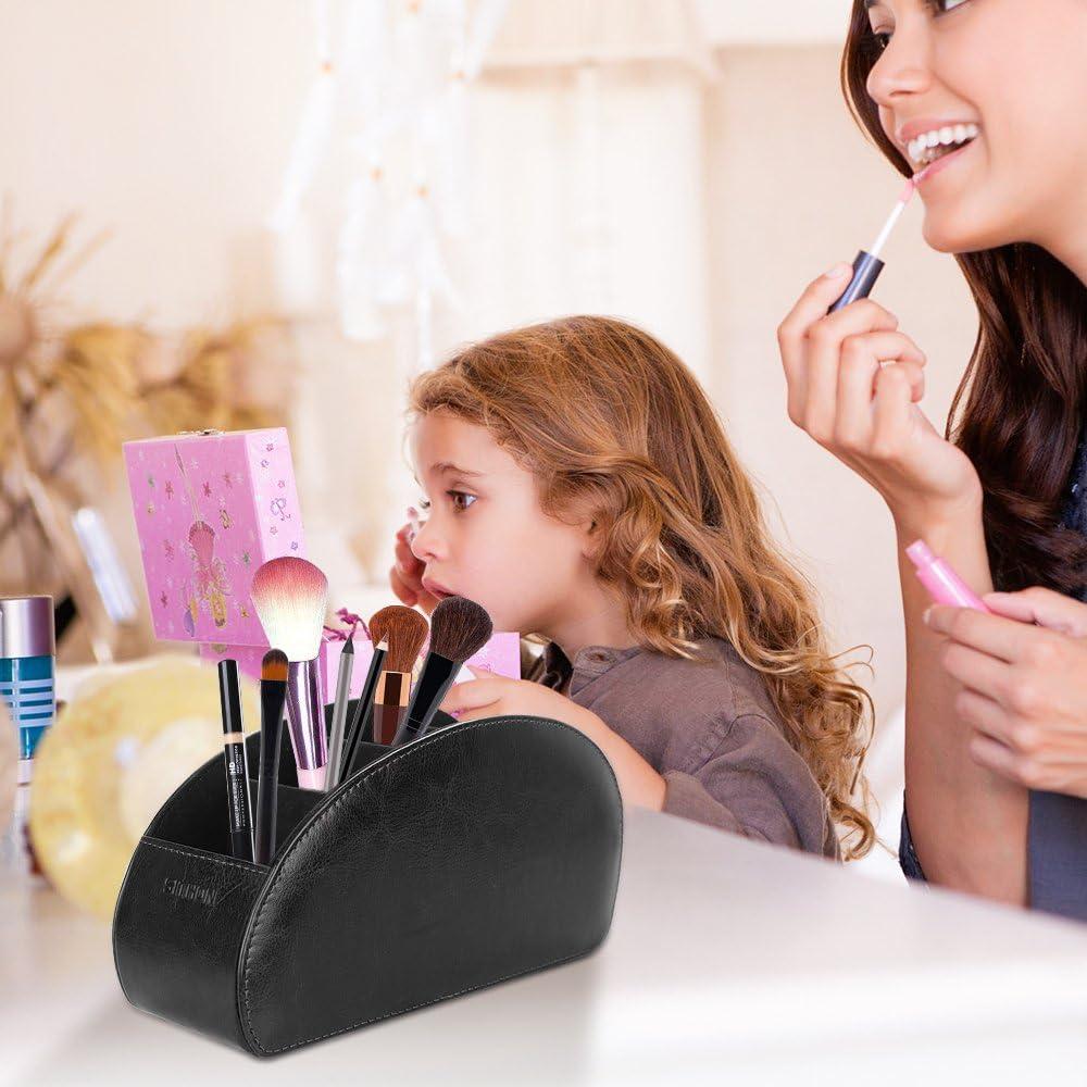 Soporte Organizador para Control Remoto SITHON - 5 Compartimentos, Cuero PU Negro