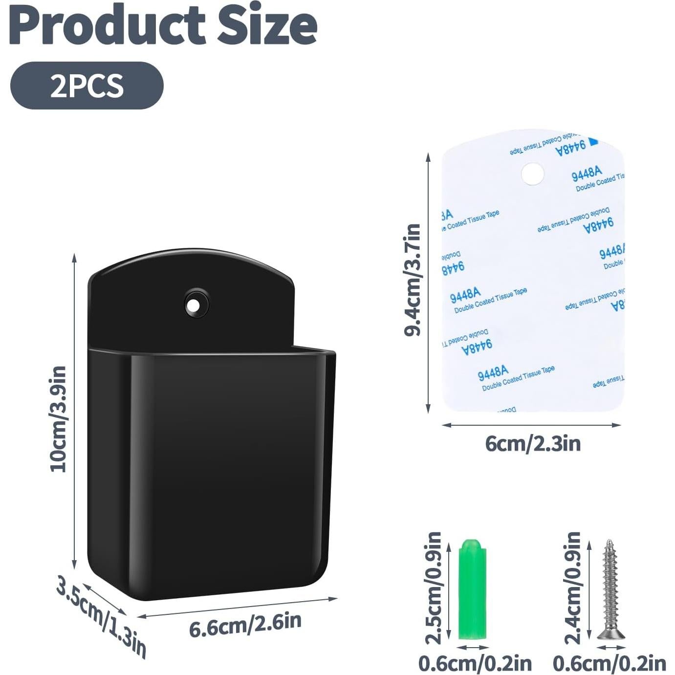 Soportes de Control Remoto Montados en Pared Aecsze 2 Pcs Negro