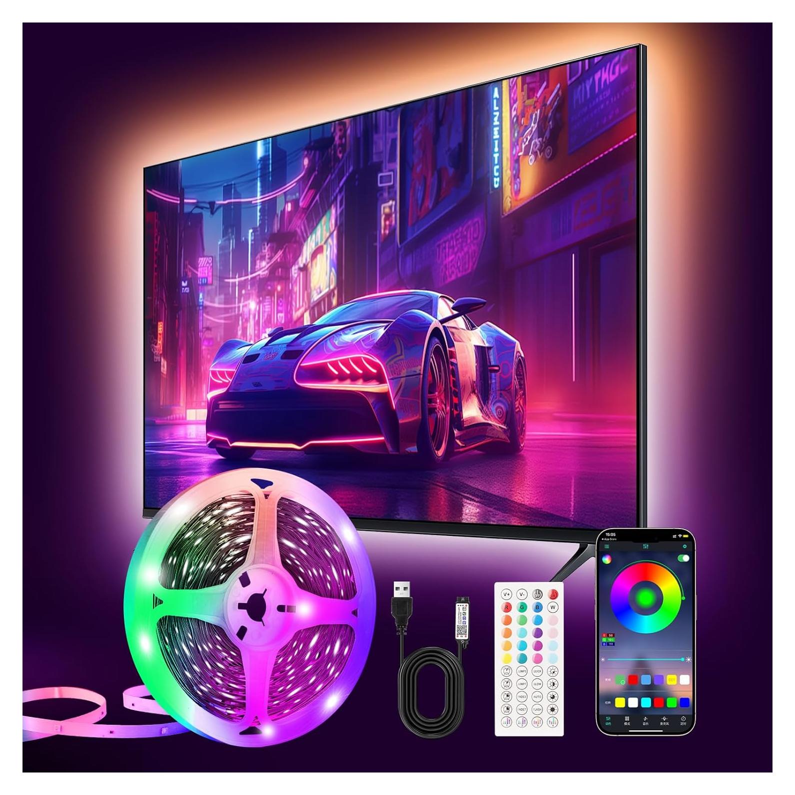 Tira LED RGB PSTAR 3m para TV 32-45" con Control Remoto