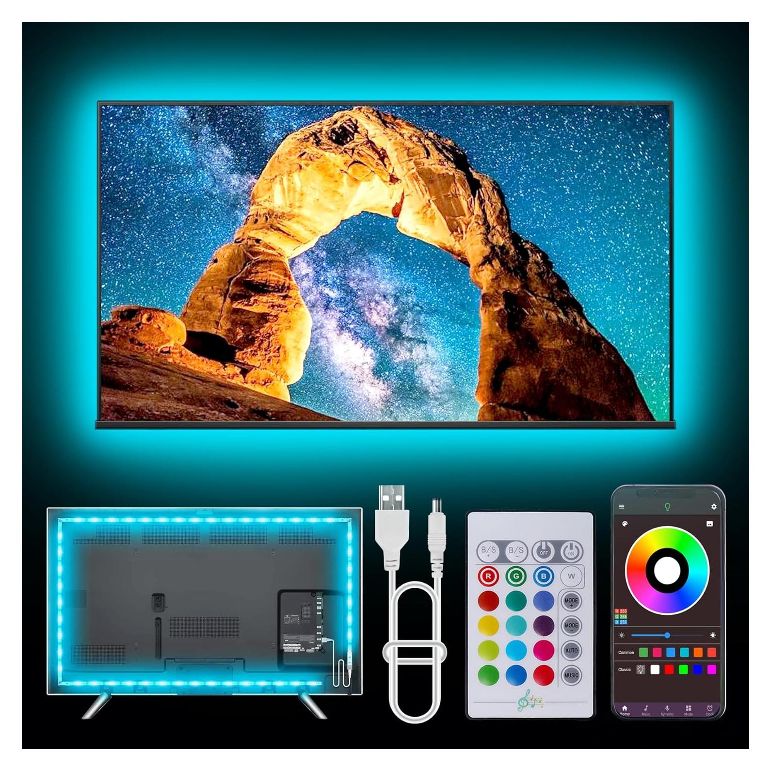 Luces LED RGB NBBUFF 6m para TV 32-80" con control remoto