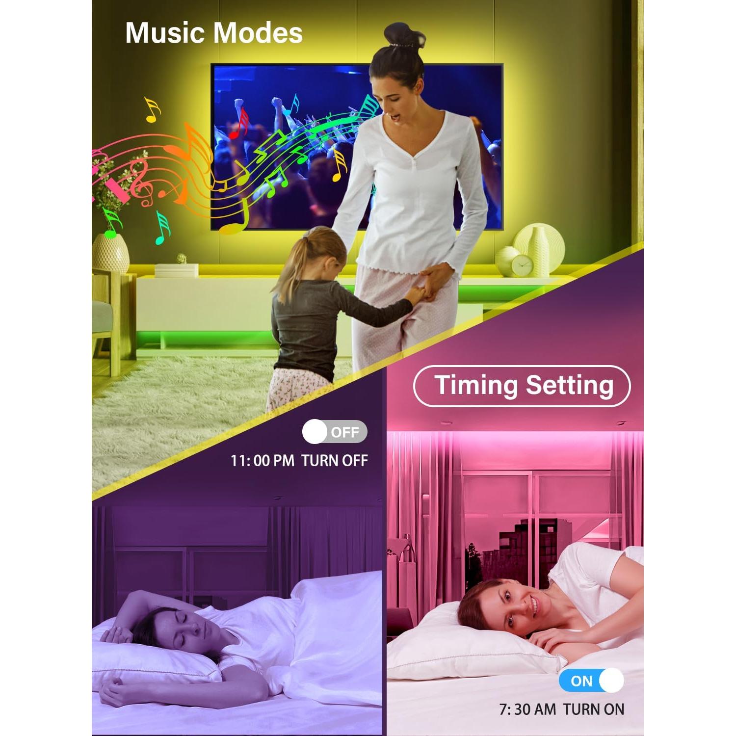 Luces LED RGB NBBUFF 6m para TV 32-80" con control remoto