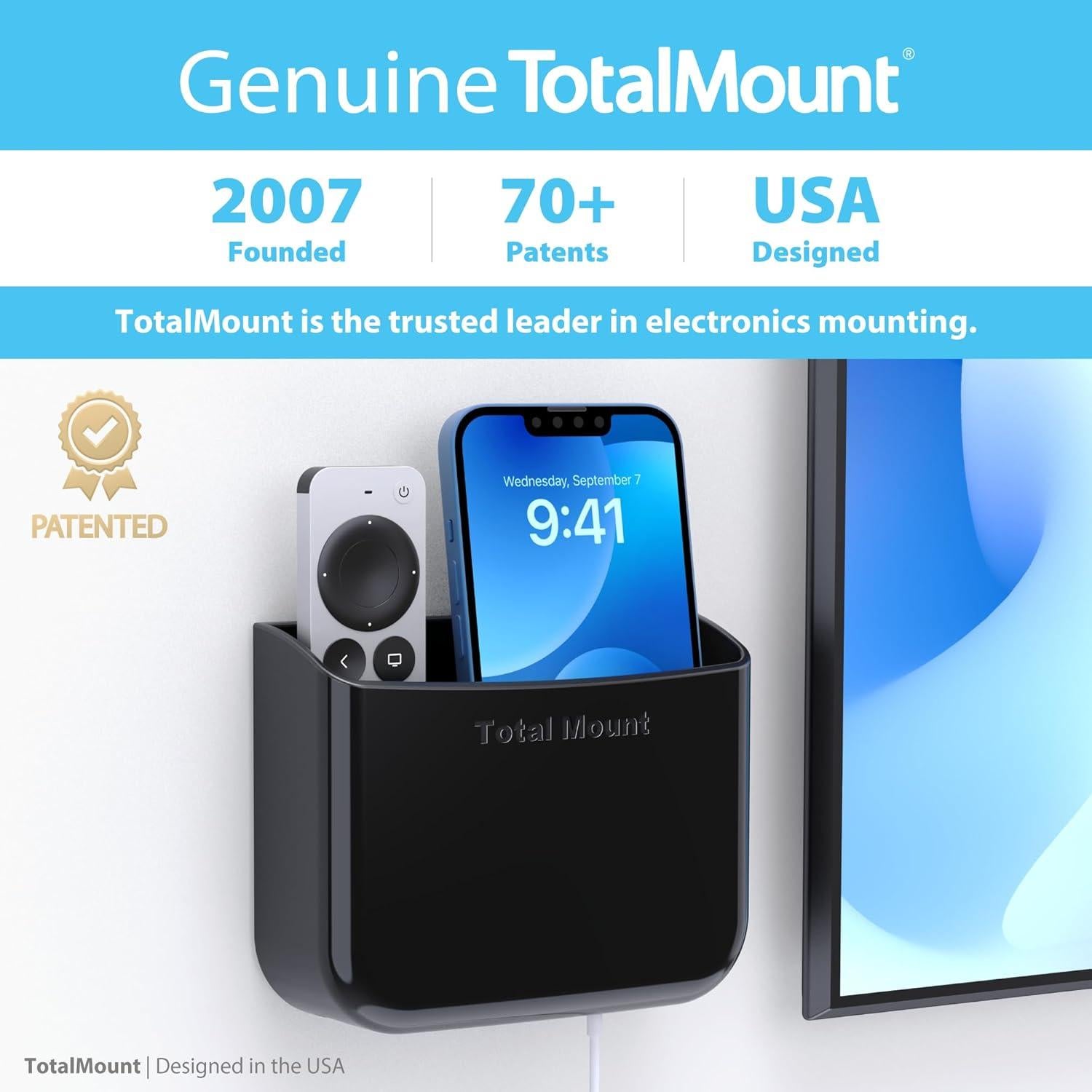 Soporte de Control Remoto TotalMount Negro - Sin Agujeros - 1 Unidad