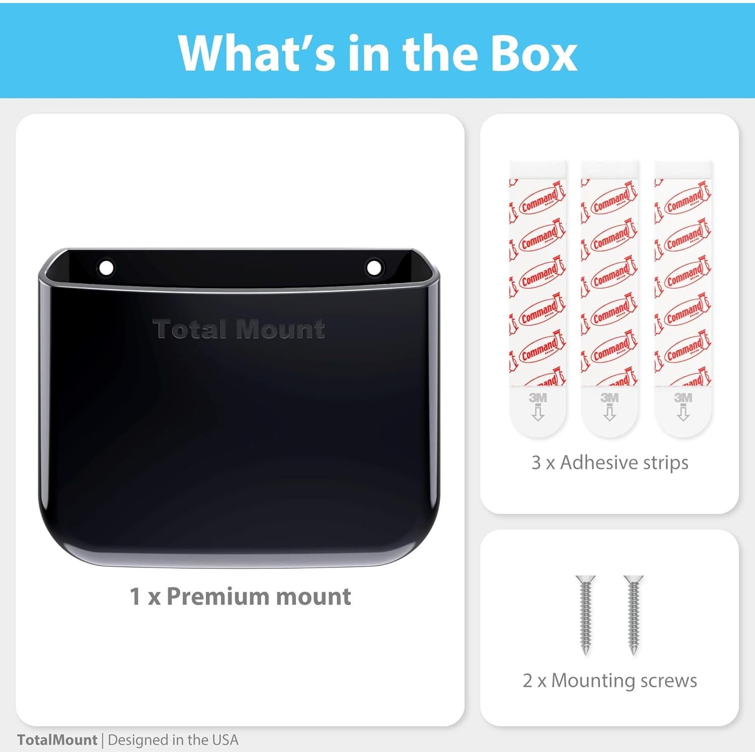 Soporte de Control Remoto TotalMount Negro - Sin Agujeros - 1 Unidad