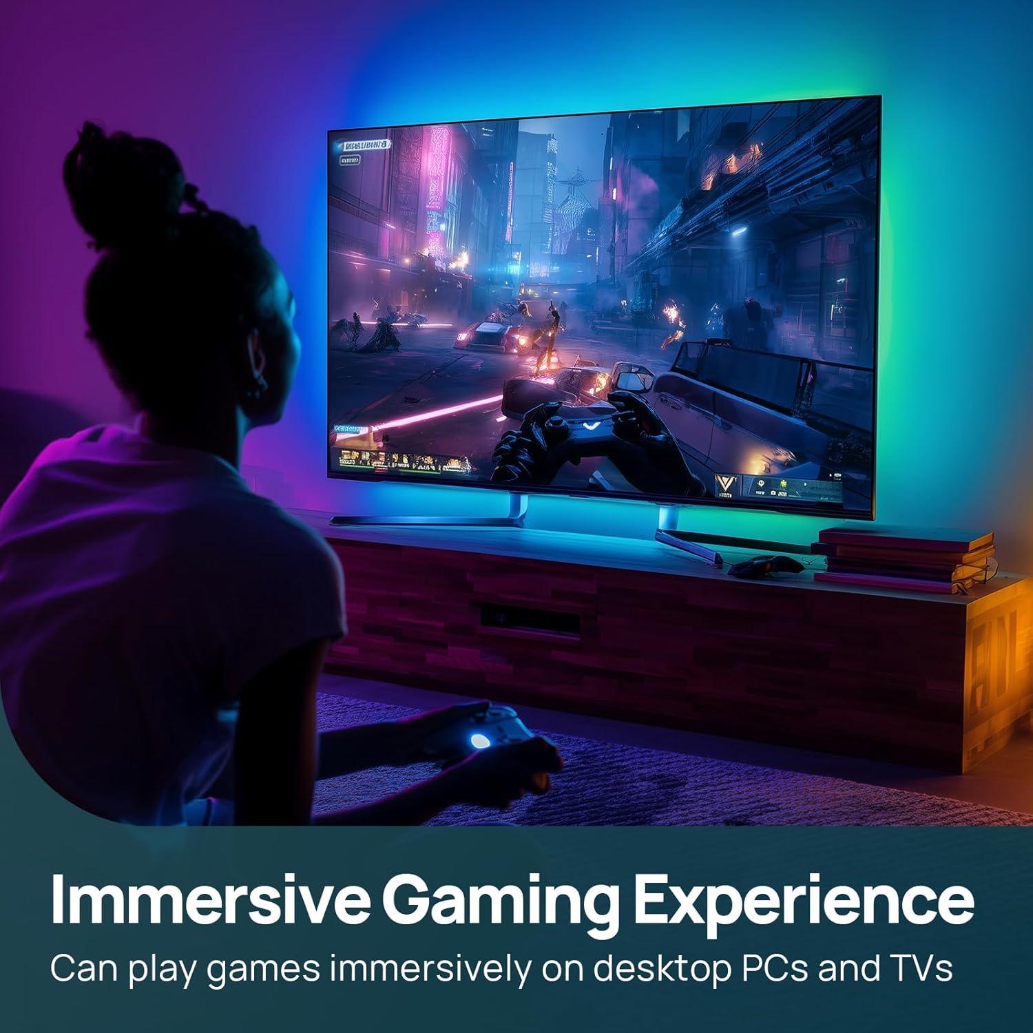 Linkind Luz de Fondo RGB para TV 27-90" con HDMI LumiSync