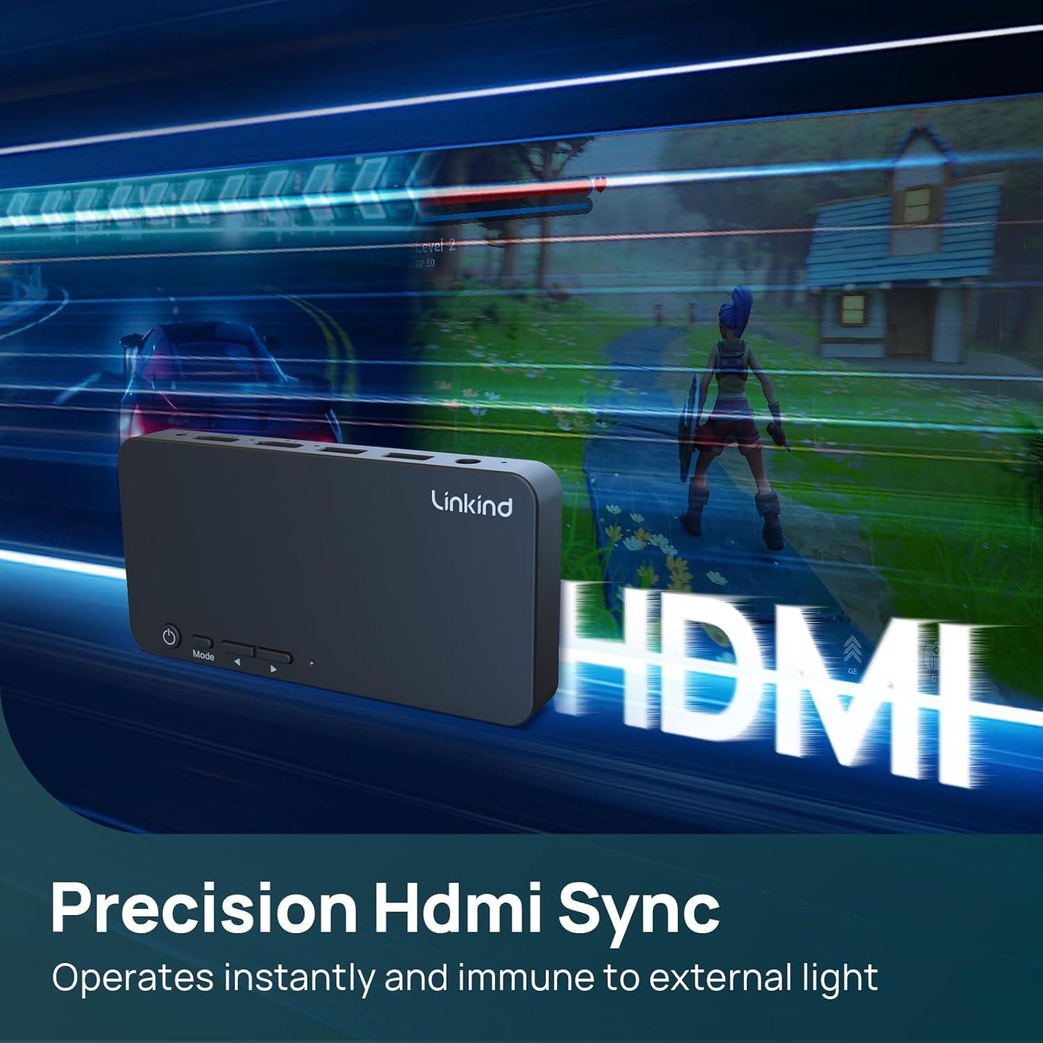 Linkind Luz de Fondo RGB para TV 27-90" con HDMI LumiSync