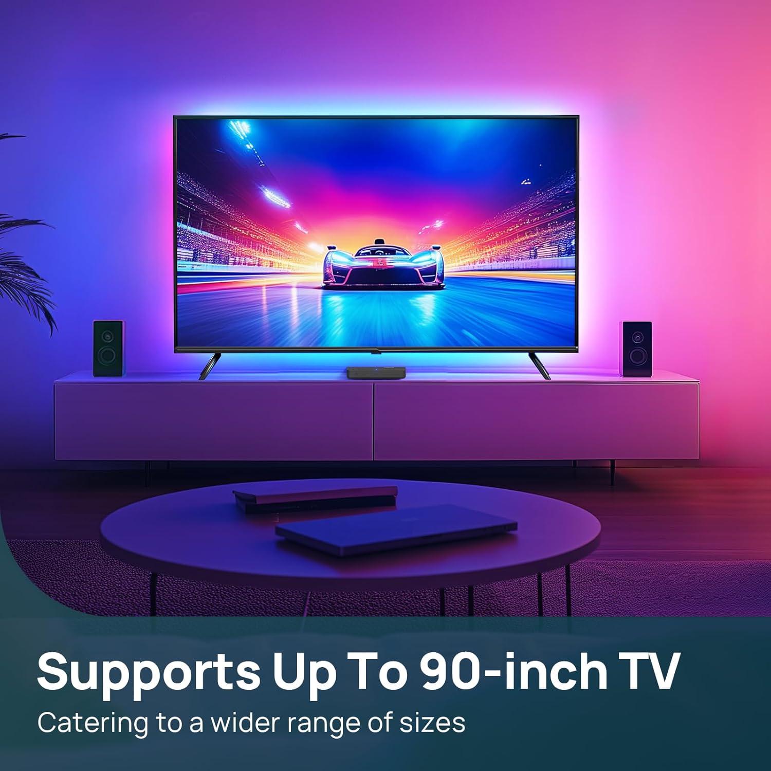 Linkind Luz de Fondo RGB para TV 27-90" con HDMI LumiSync