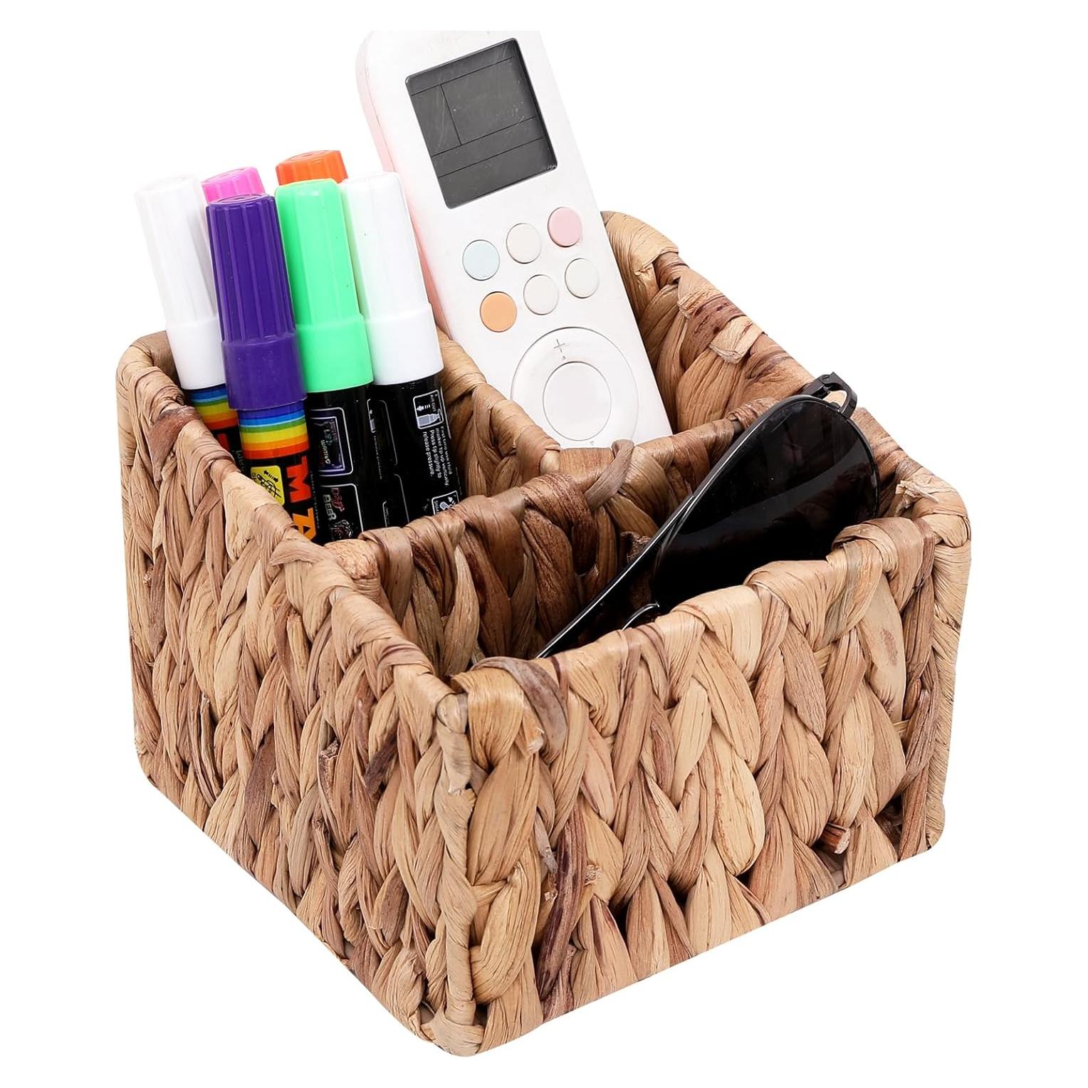 Soporte Organizador de Escritorio LYDWOO8D de Mimbre 14x14x11cm