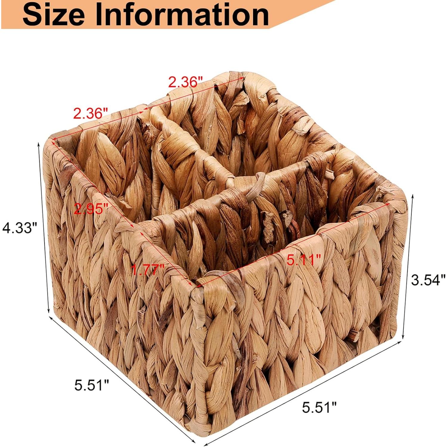 Soporte Organizador de Escritorio LYDWOO8D de Mimbre 14x14x11cm