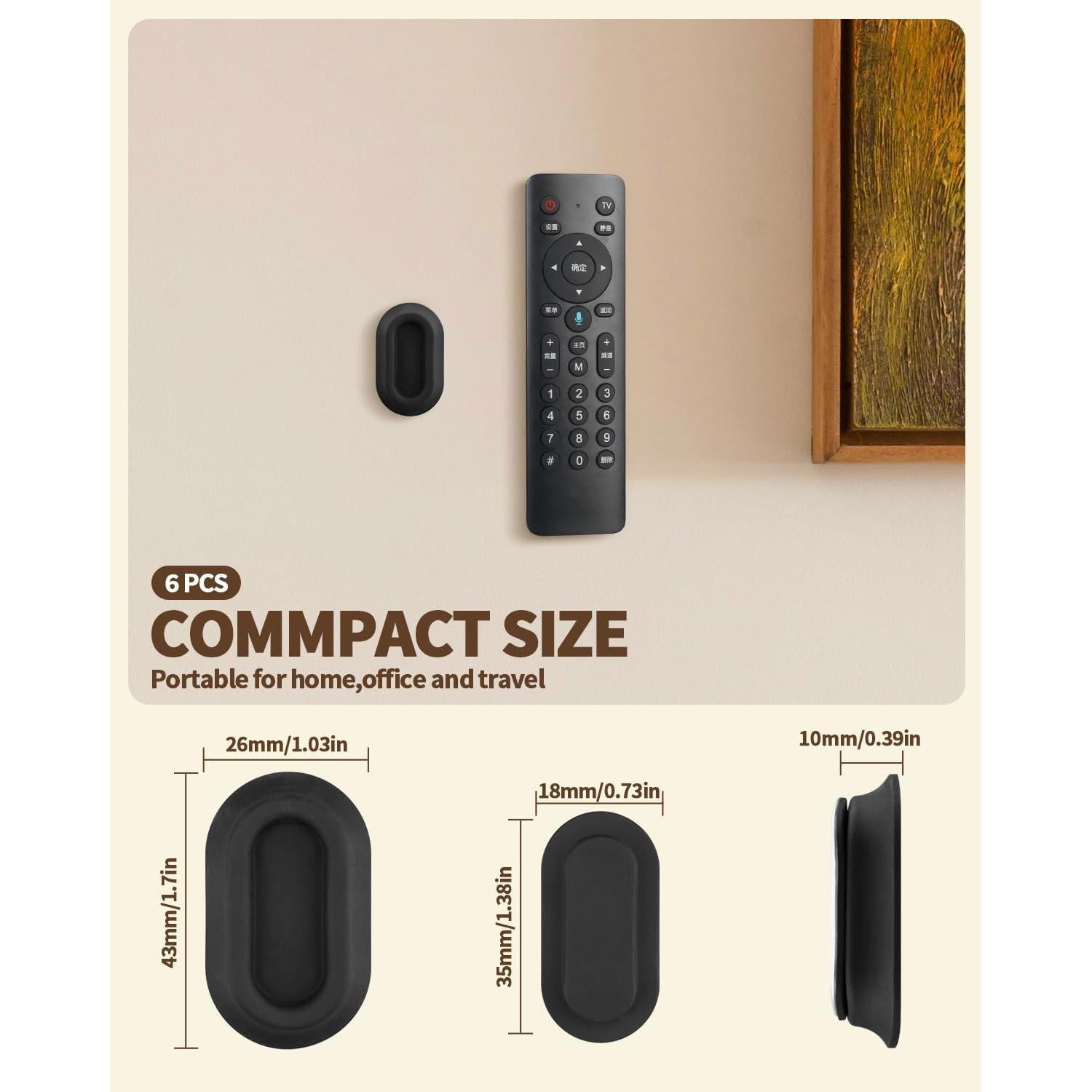 Soporte Magnético para Control Remoto 6 Paquetes Amazyc Negro