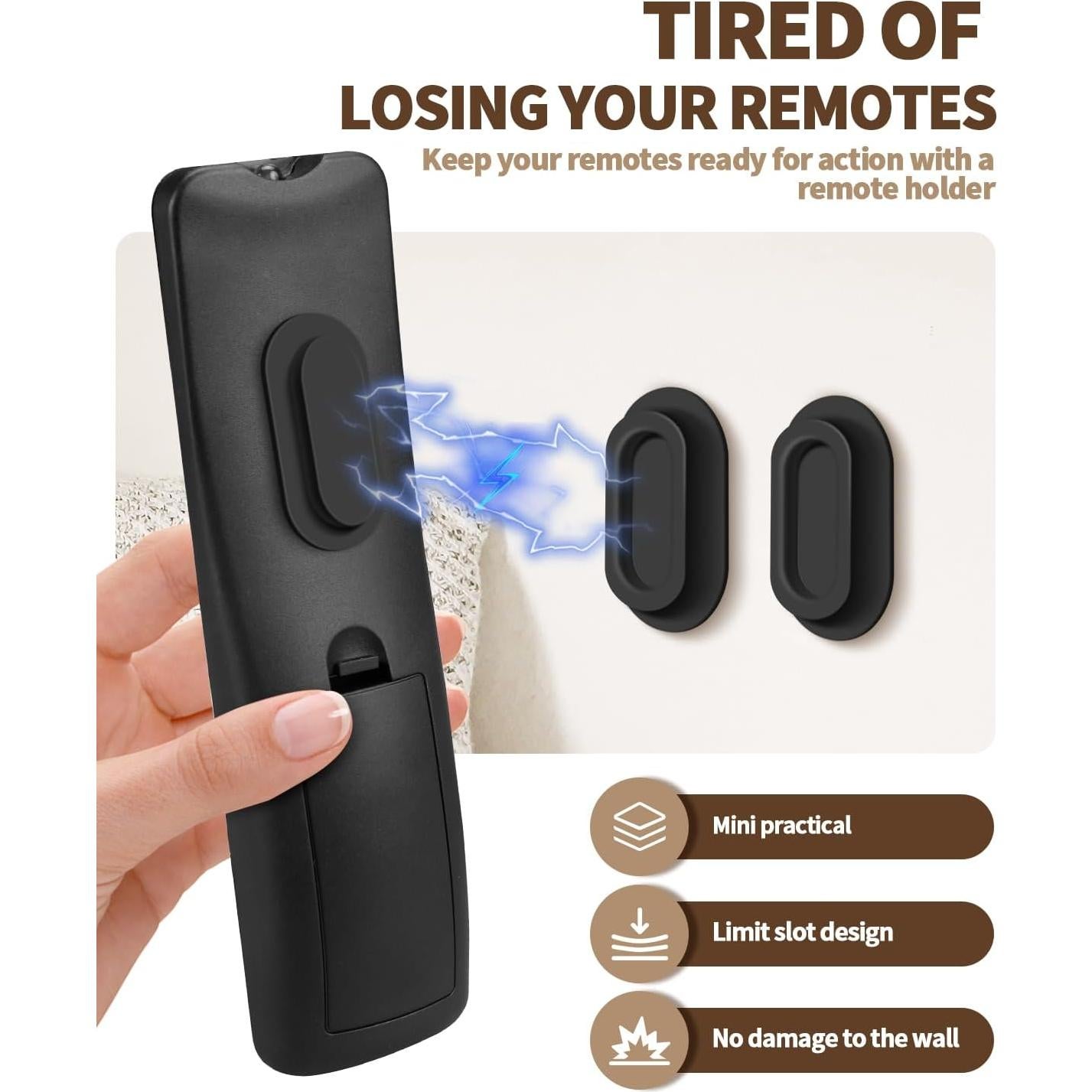 Soporte Magnético para Control Remoto 6 Paquetes Amazyc Negro
