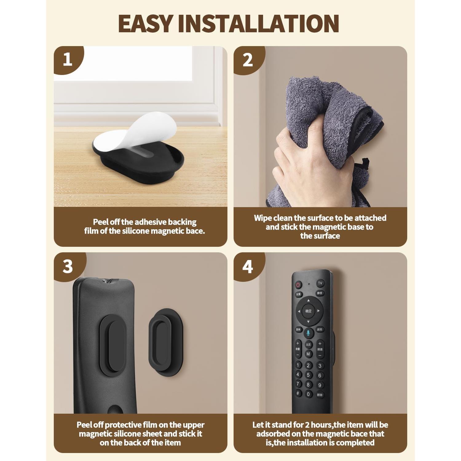 Soporte Magnético para Control Remoto 6 Paquetes Amazyc Negro