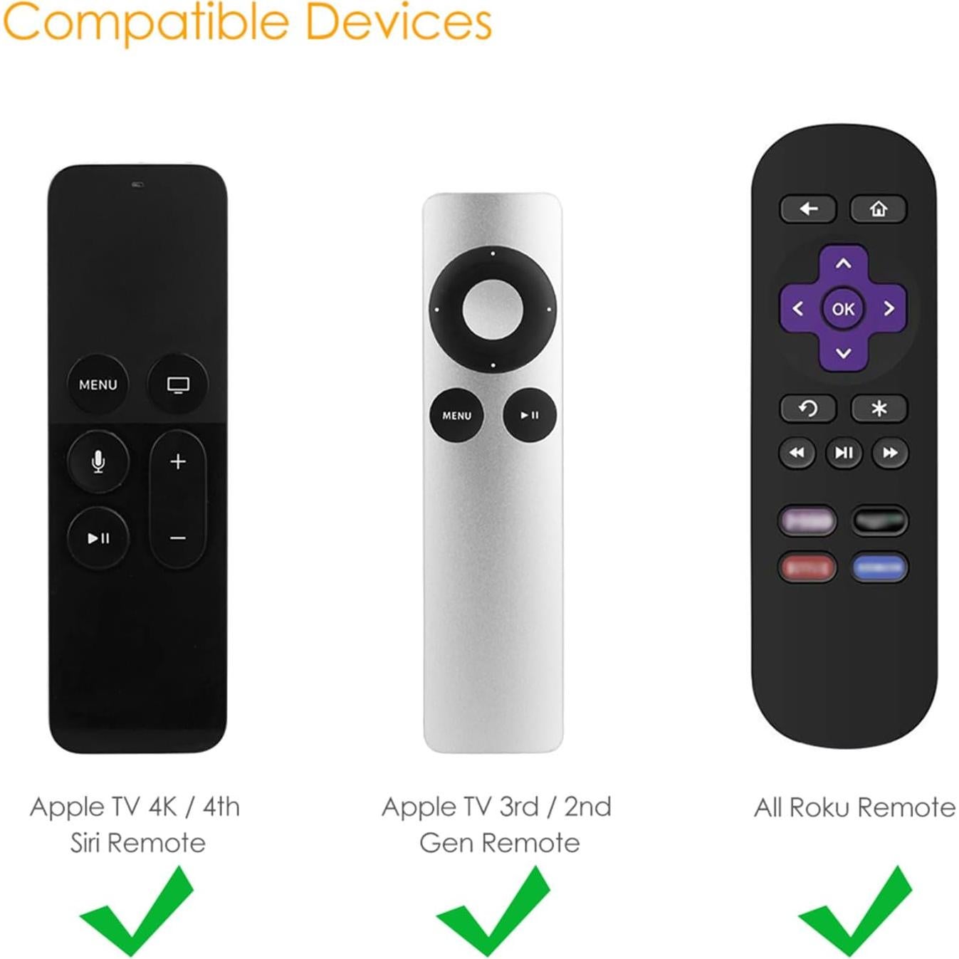 Soporte para Control Remoto Fintie Negro para Apple TV 4K y Roku