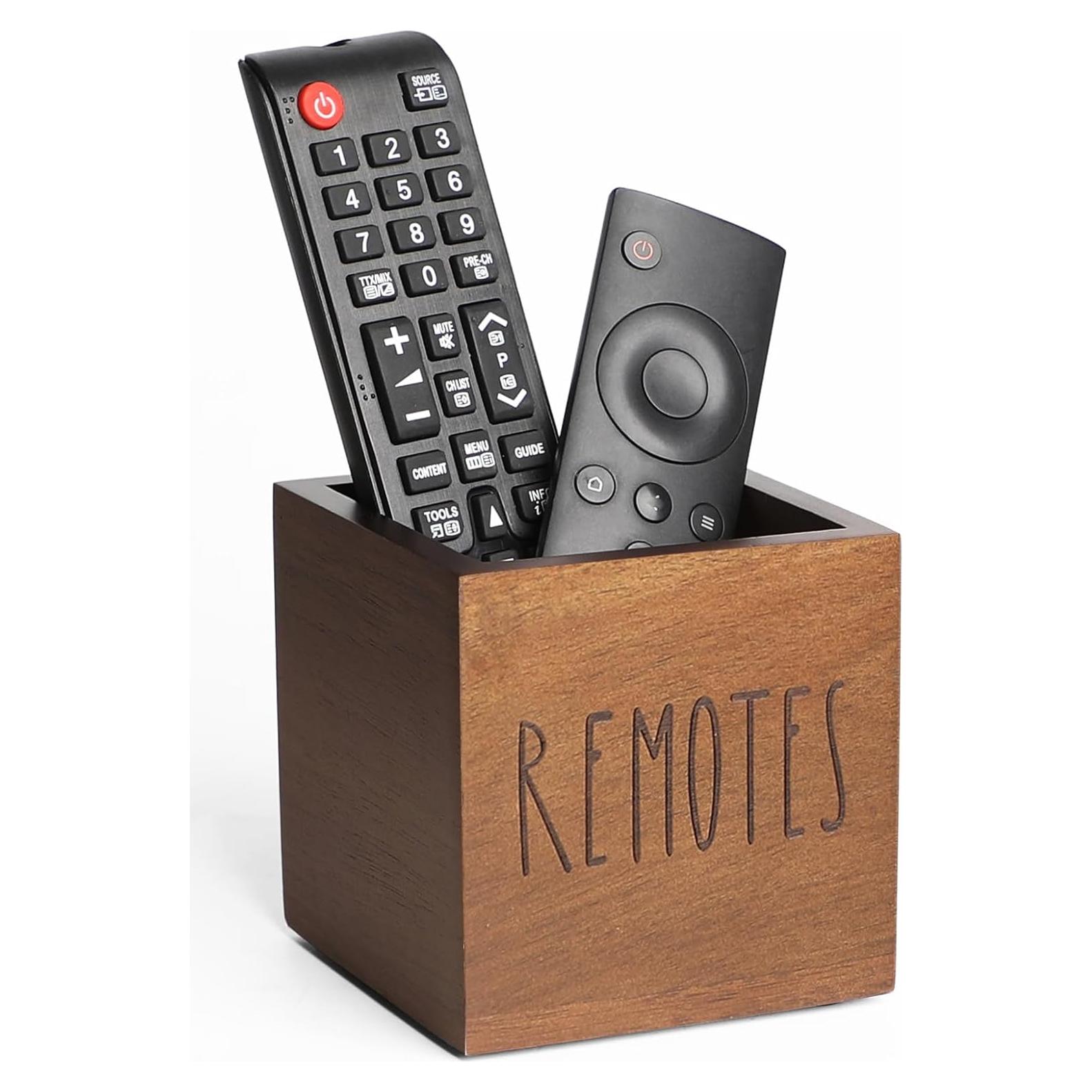 Soporte de Control Remoto de Madera de Acacia LBEMEY - Marrón